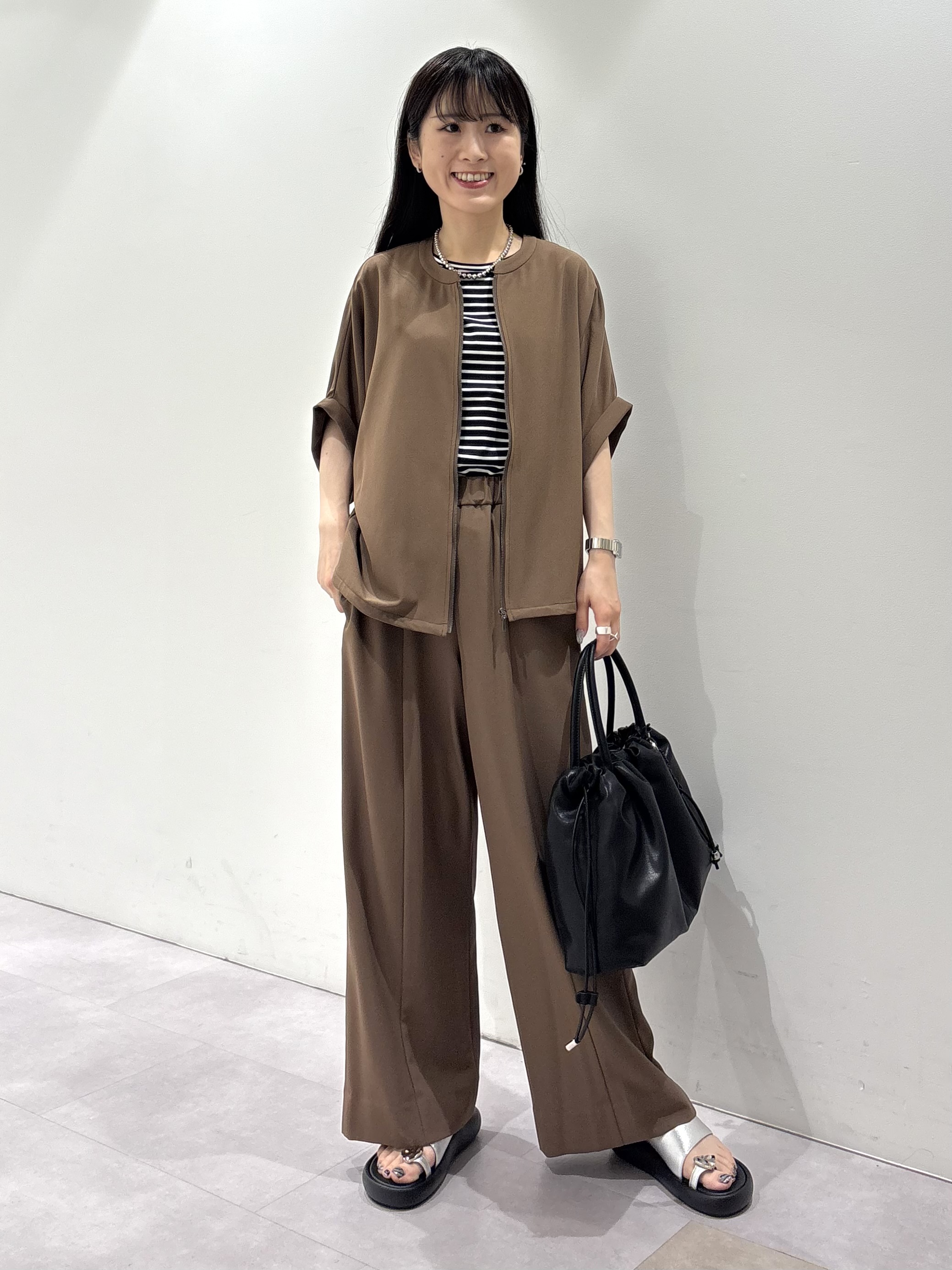 KEIKOさんの「INDIVI｜【ゆったり／着映え】ボーダーリラクシーTシャツ」を使ったコーディネート