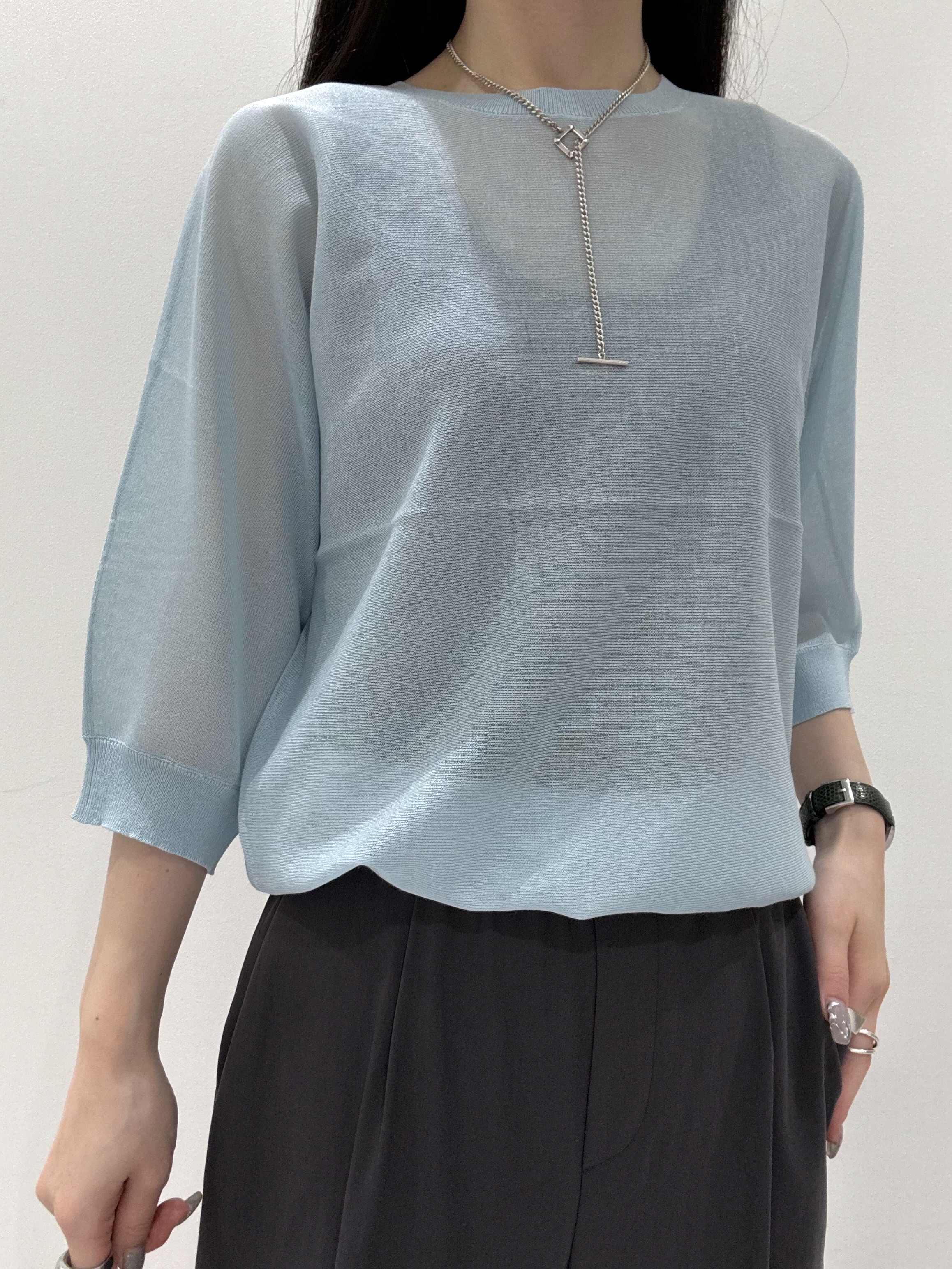 KEIKOさんの「INDIVI｜【体型カバー／洗える】シアードルマンニット」を使ったコーディネート