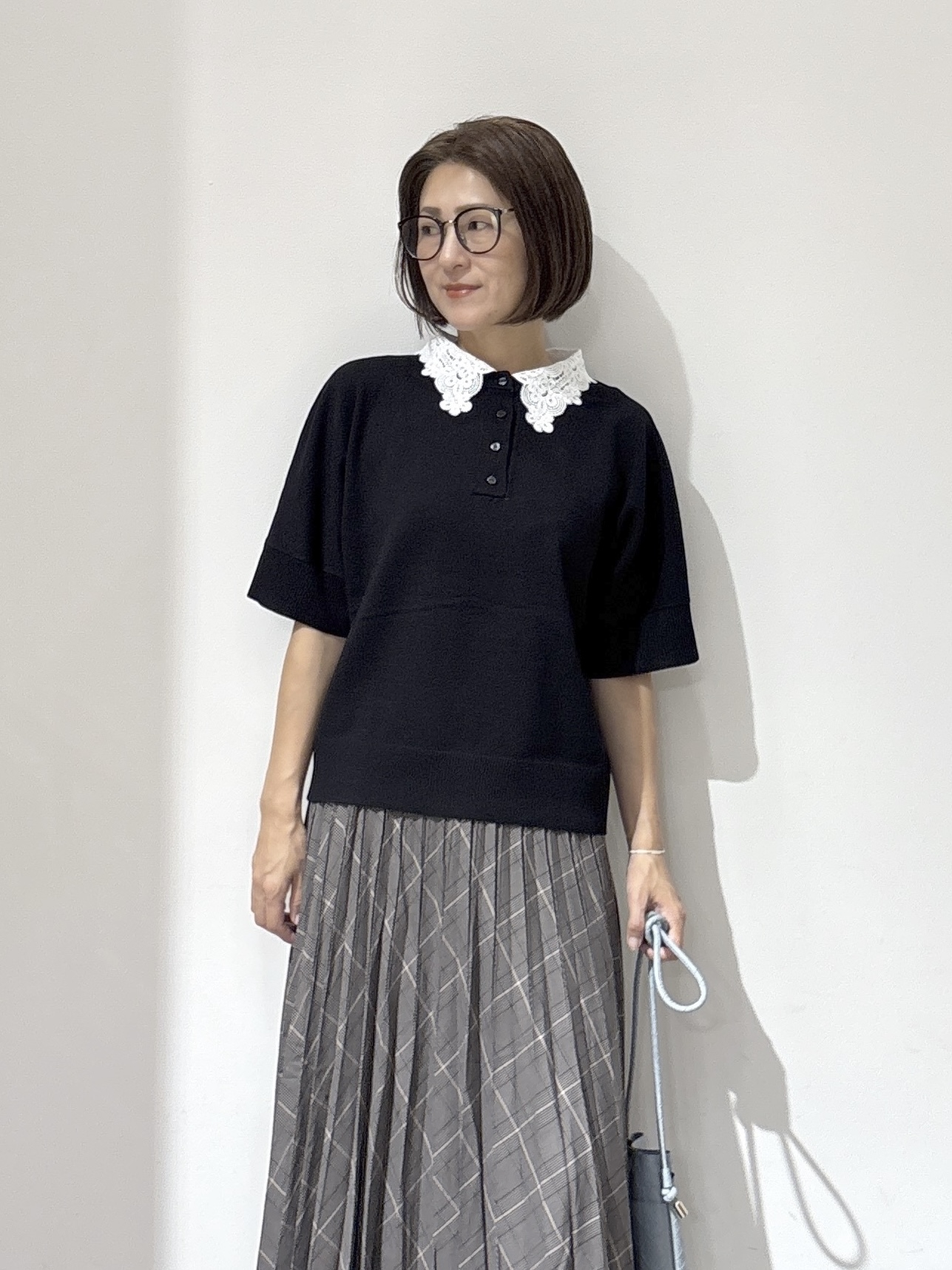 NAKAさんの「OPAQUE.CLIP｜2WAY衿ドッキングニット《洗濯機OK》」を使ったコーディネート