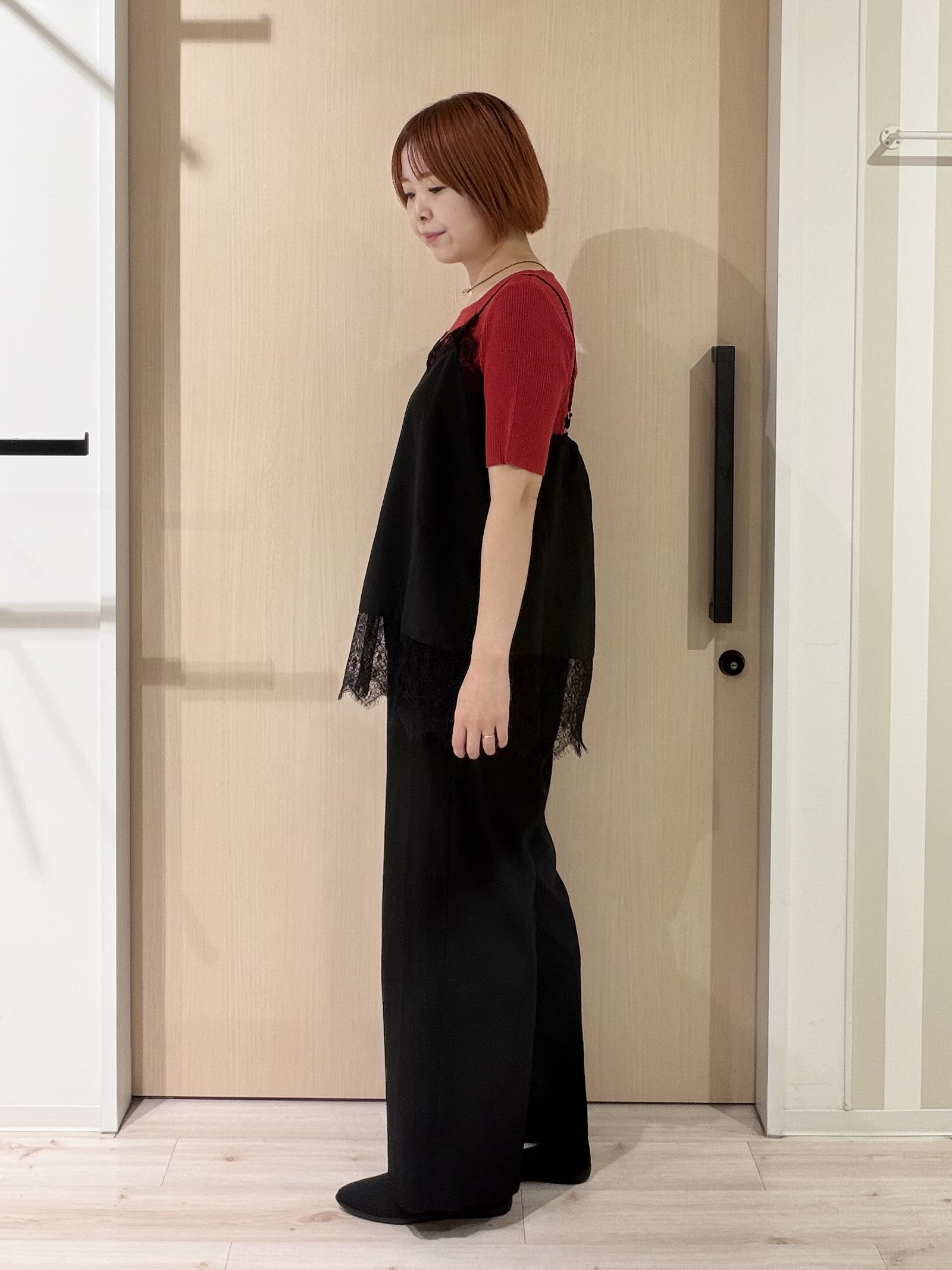 ひらしーさんの「SHOO･LA･RUE｜【毛玉になりにくい/洗濯機可/S-LL】大人上品な 5分袖スクエアトップス」を使ったコーディネート