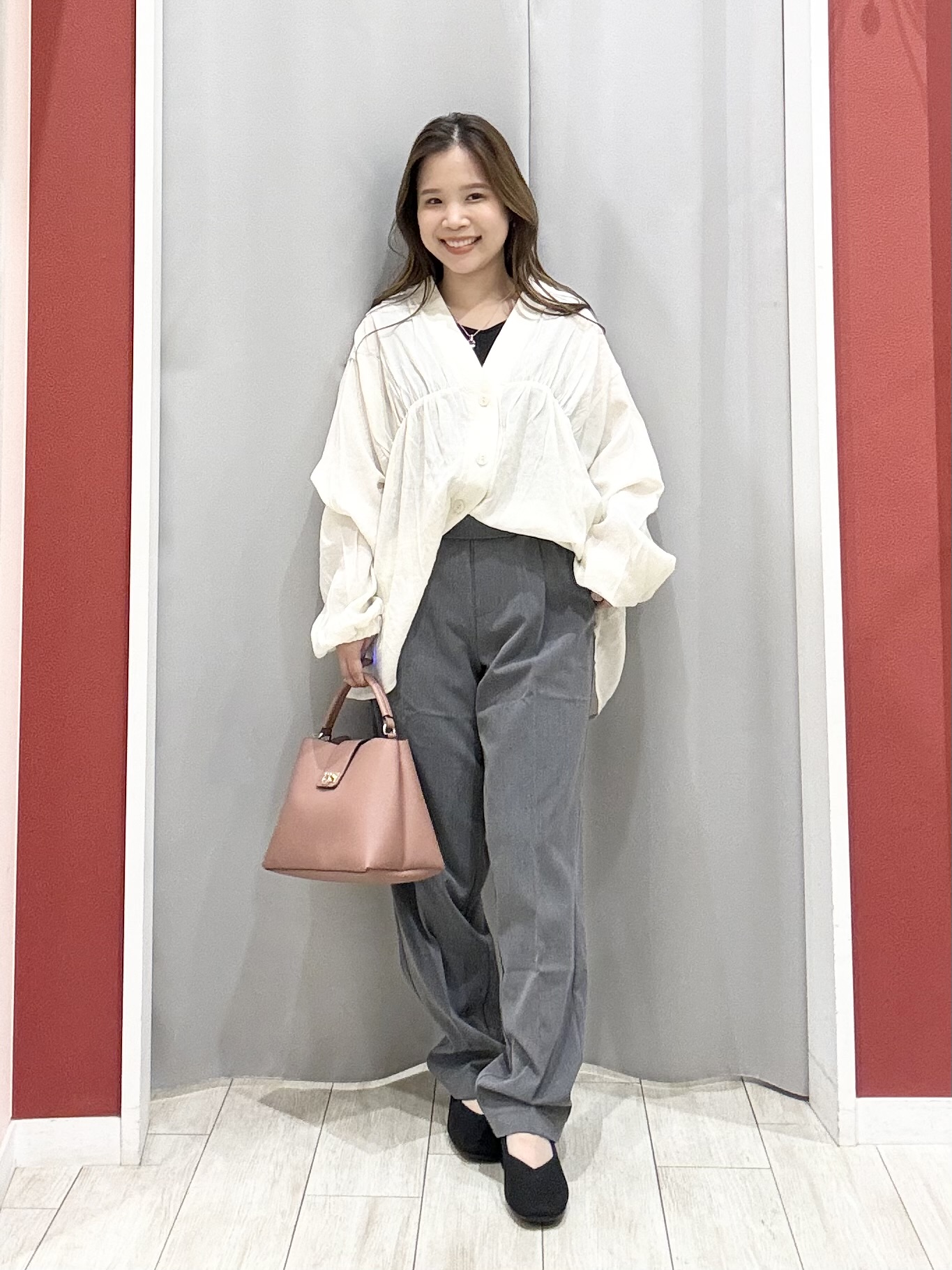 shioさんの「SHOO･LA･RUE｜【S-LL/洗濯機可】着痩せシルエット シャーリングシャツカーディガン」を使ったコーディネート