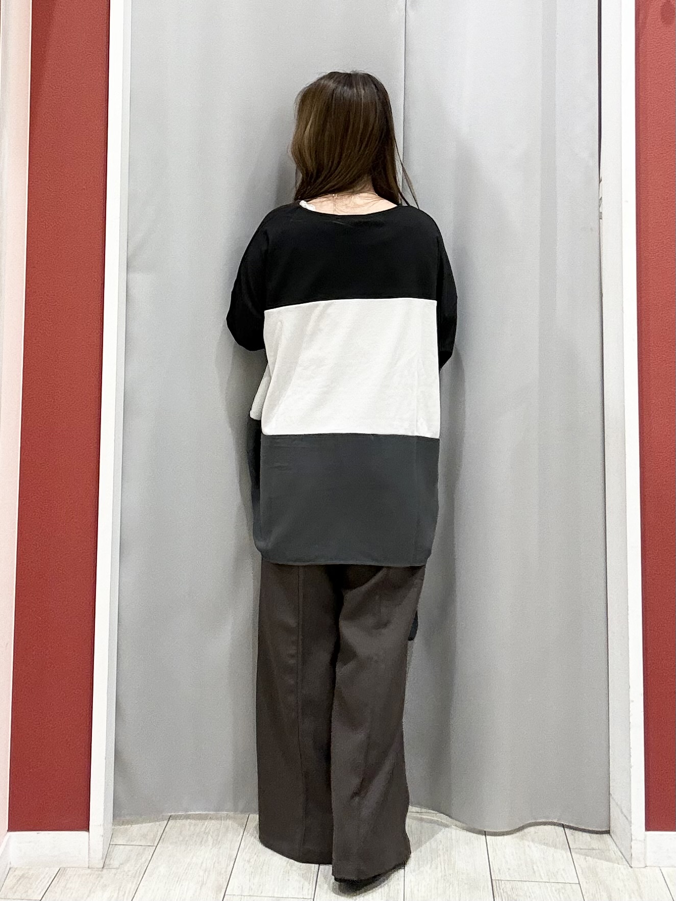 shioさんの「SHOO･LA･RUE｜【S-LL/洗濯機可】三段切り替え 長袖トップス」を使ったコーディネート