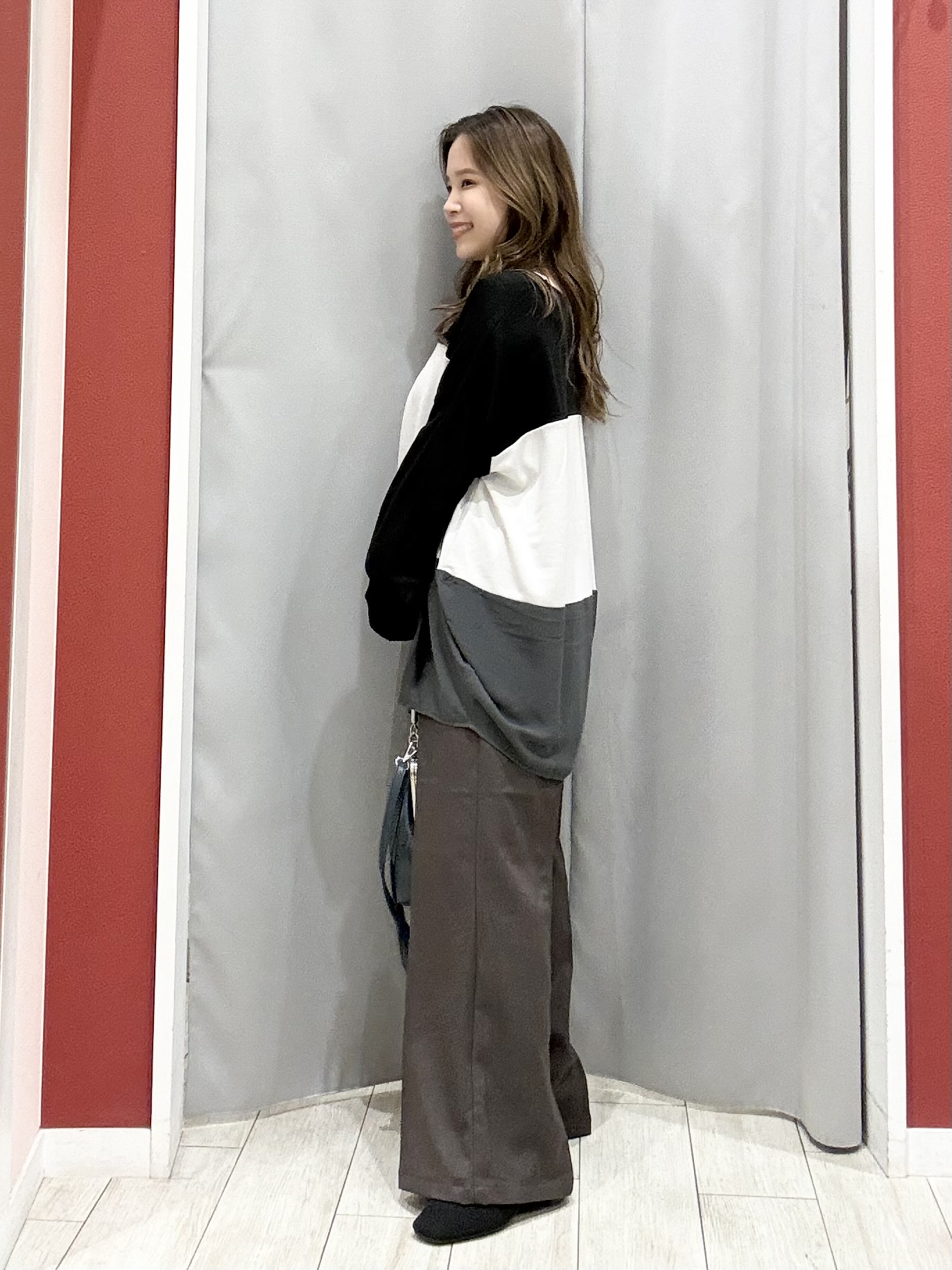 shioさんの「SHOO･LA･RUE｜【S-LL/洗濯機可】三段切り替え 長袖トップス」を使ったコーディネート