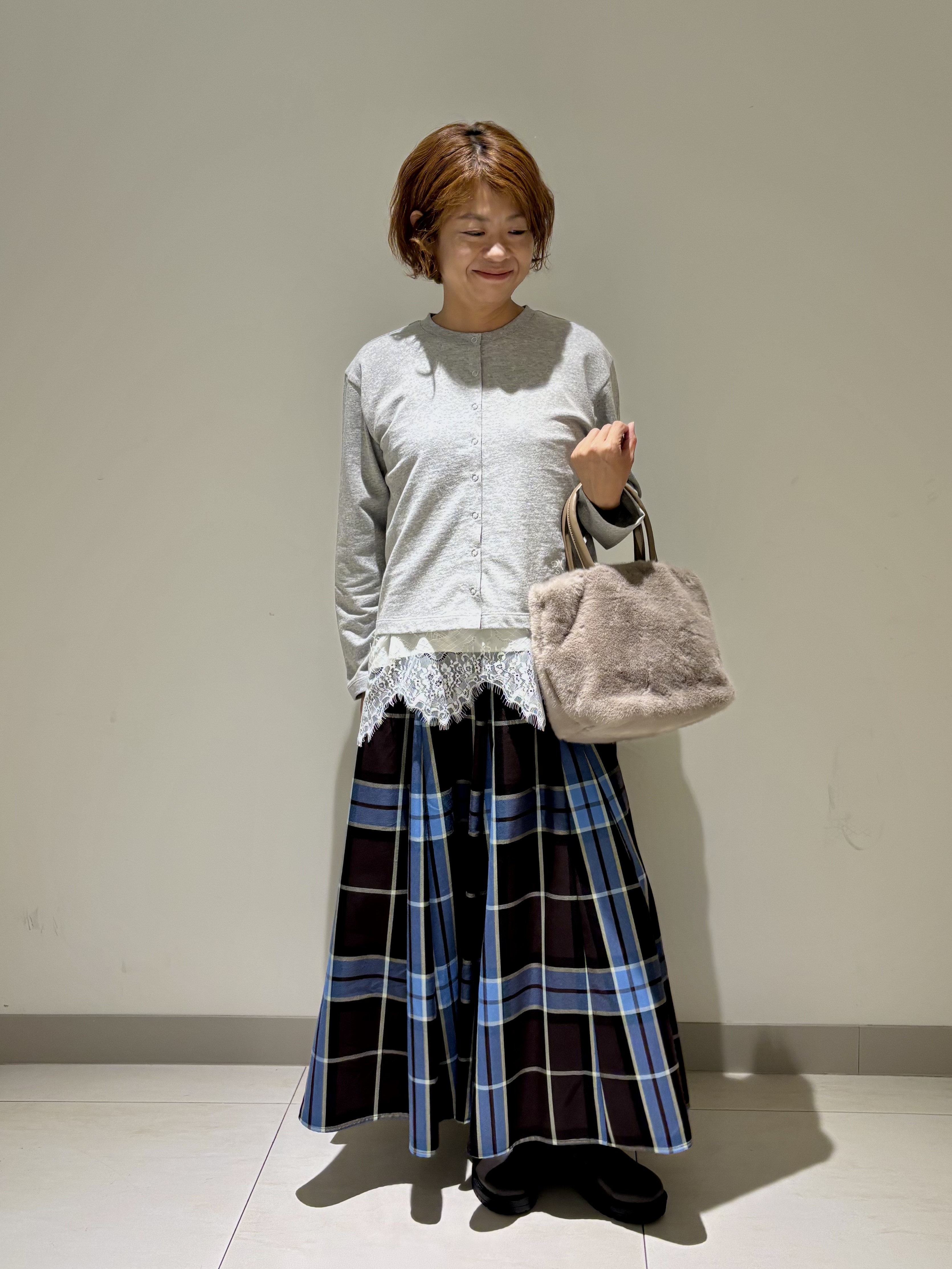 Haruさんの「Dessin｜リングスナップミニ裏毛カーディガン」を使ったコーディネート