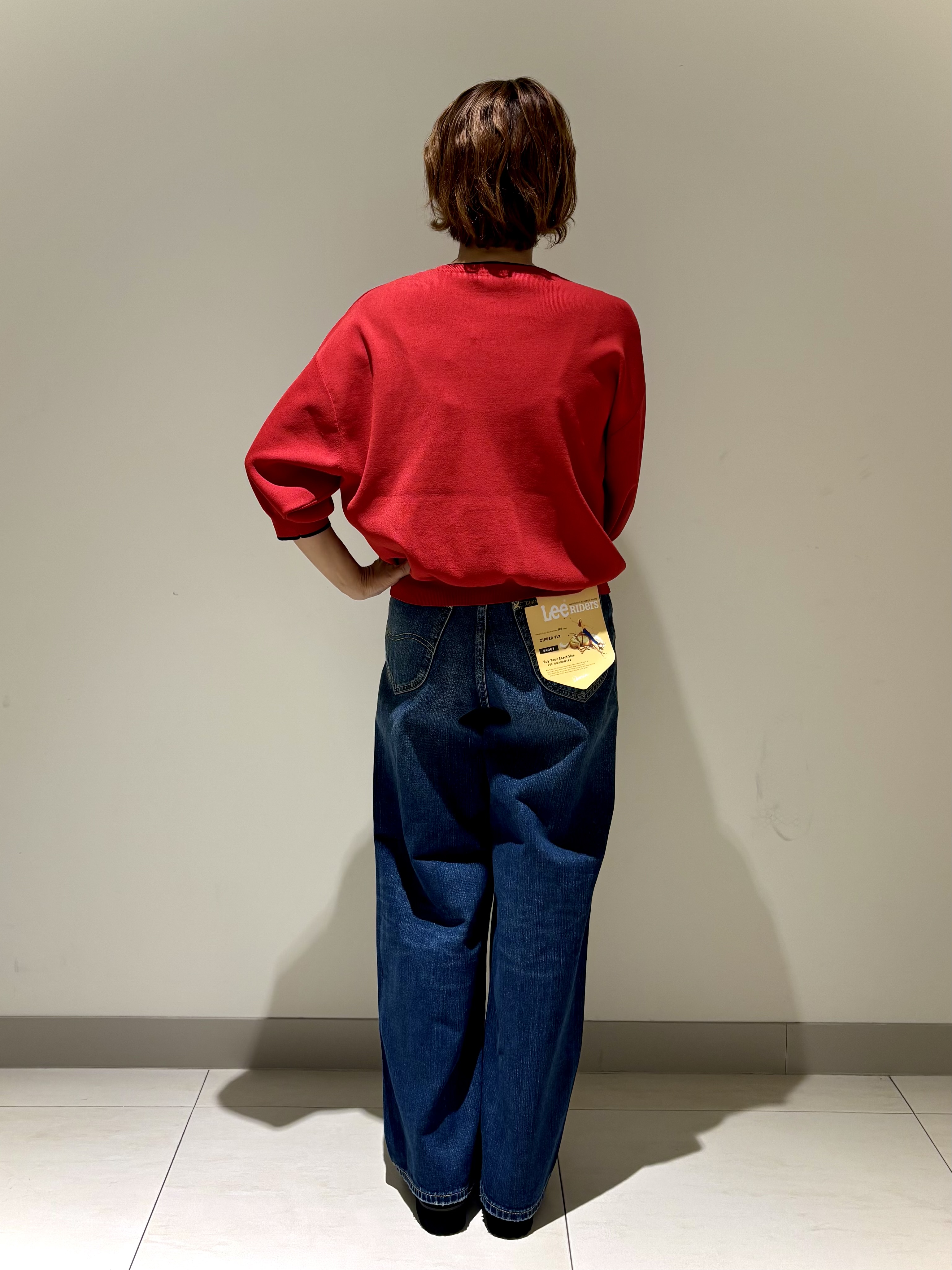 Haruさんの「Dessin｜【UVカット/マシンウォッシャブル】6分袖配色ニット」を使ったコーディネート