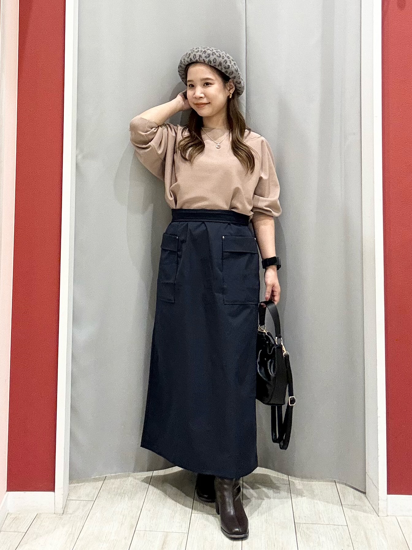 shioさんの「SHOO･LA･RUE｜【洗濯機可】軽やかさらタッチ インせず着られる すっきり見えドルマンニット」を使ったコーディネート