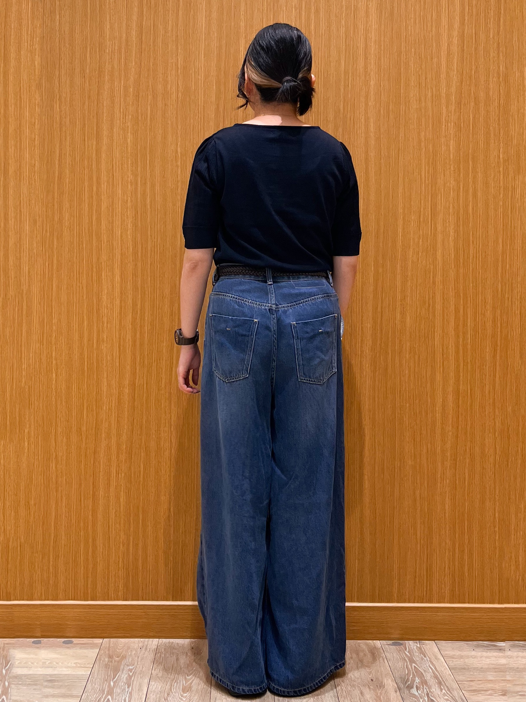 aさんの「OPAQUE.CLIP｜透かし編み半袖ニット【洗濯機OK／抗ピル】」を使ったコーディネート