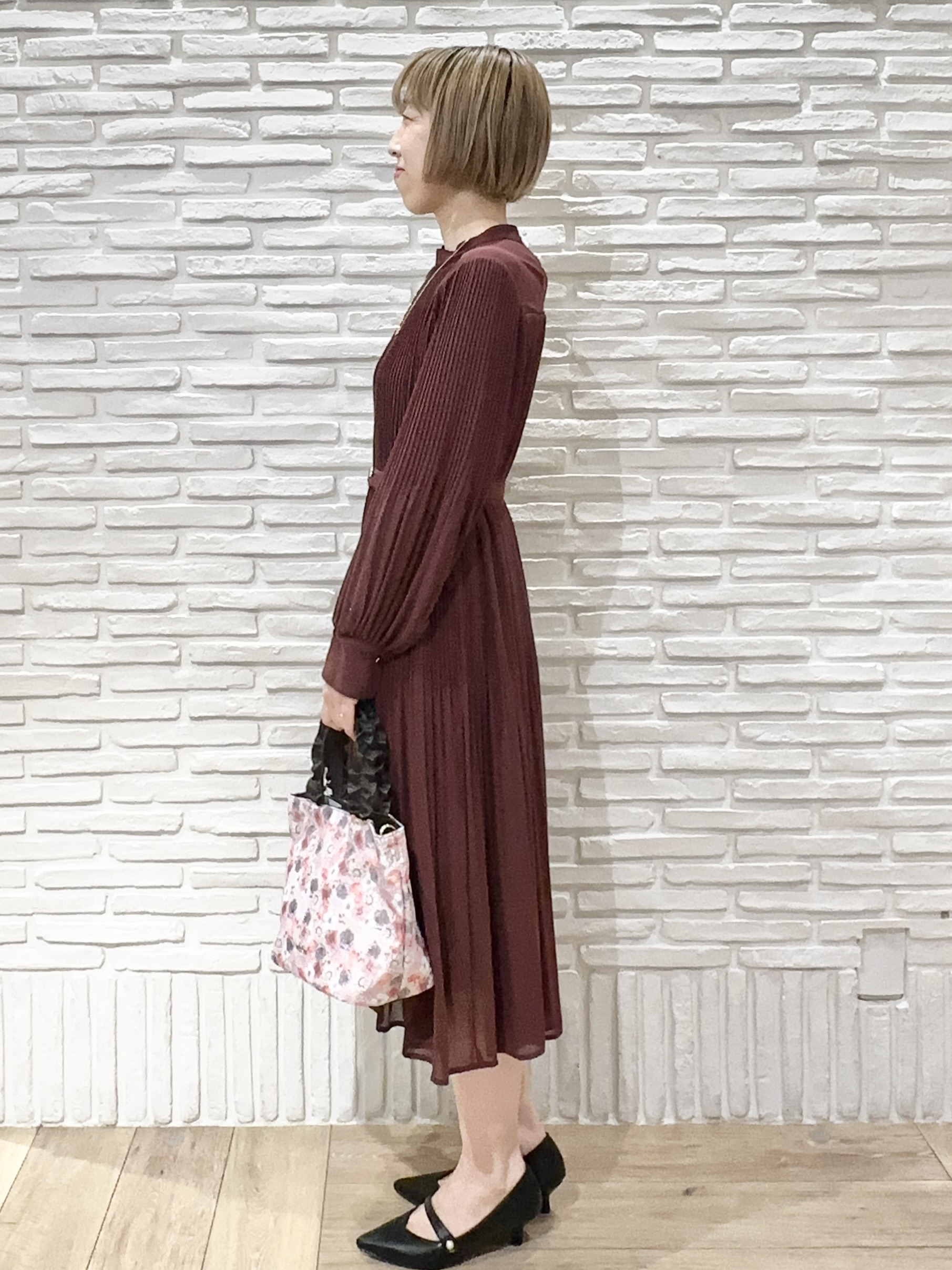 Hana...eさんの「index｜【XS-3L】ジョーゼットアソートプリーツワンピース《洗濯機OK／防シワ／イージーアイロン》」を使ったコーディネート