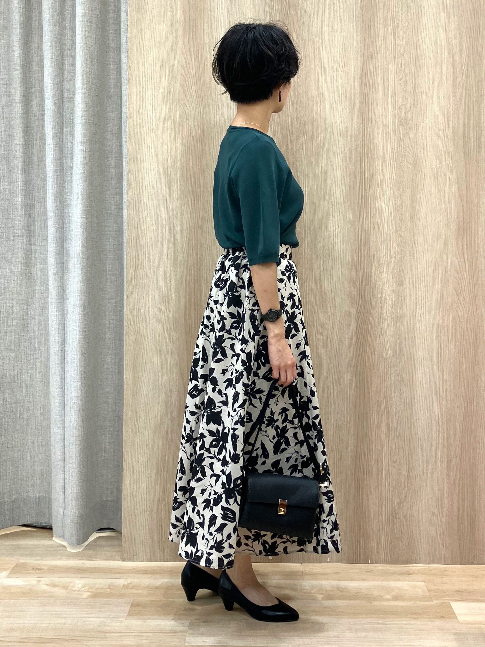 Keiさんの「grove｜バイカラーフラワーフレアスカート」を使ったコーディネート