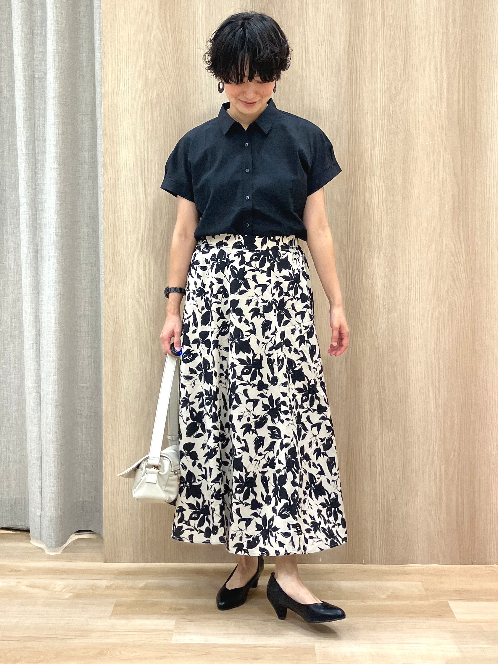 Keiさんの「grove｜バイカラーフラワーフレアスカート」を使ったコーディネート