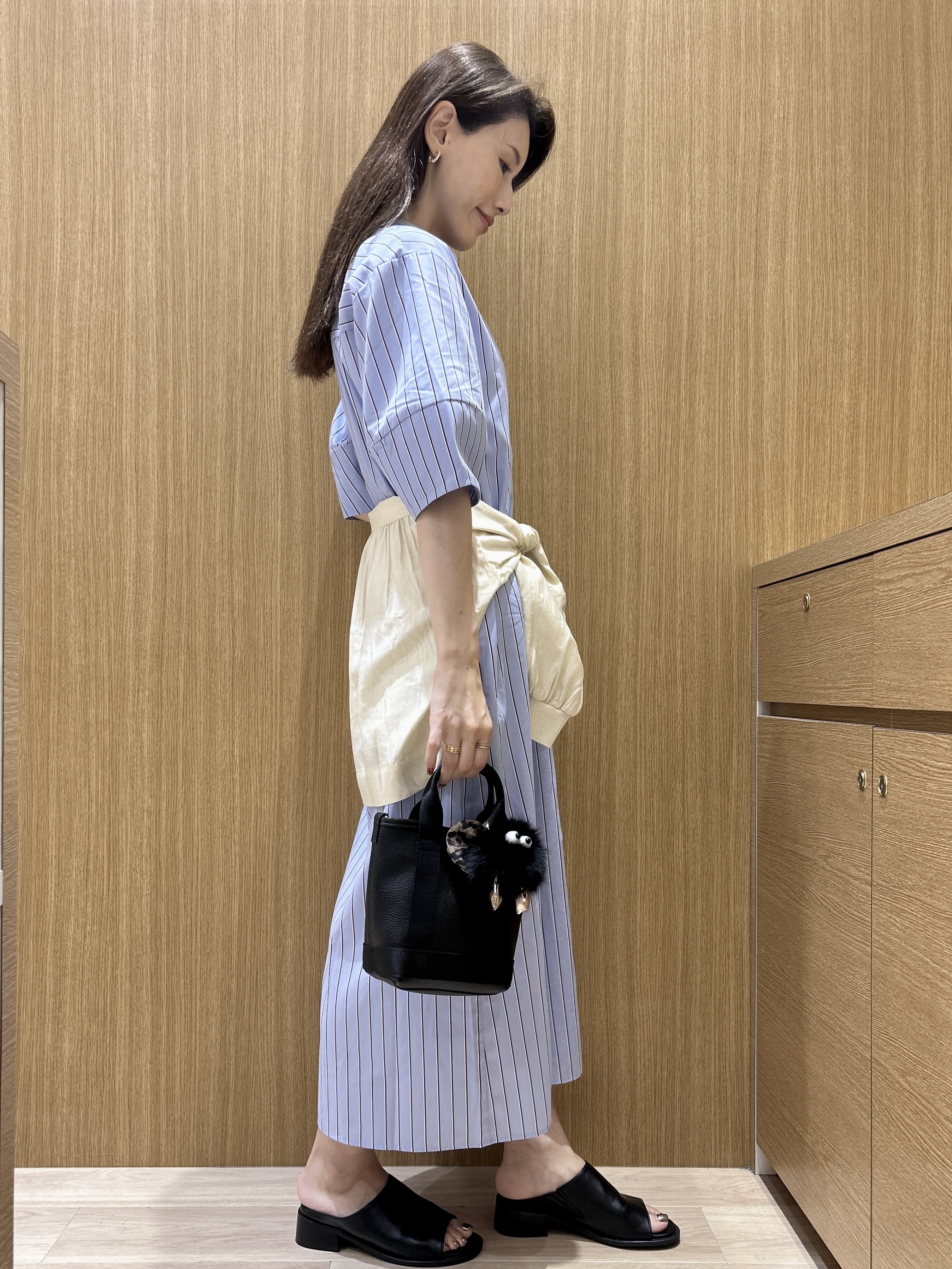 maiさんの「OPAQUE.CLIP｜スキッパーシャツワンピース【洗濯機OK】」を使ったコーディネート