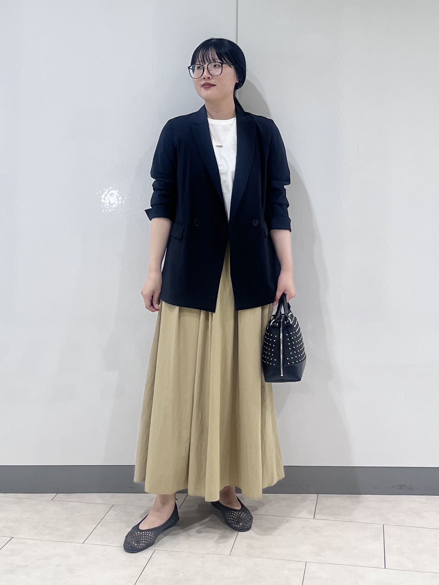 hasuさんの「INDIVI｜【初秋/UVケア/着る日傘】ダブルジャケット」を使ったコーディネート