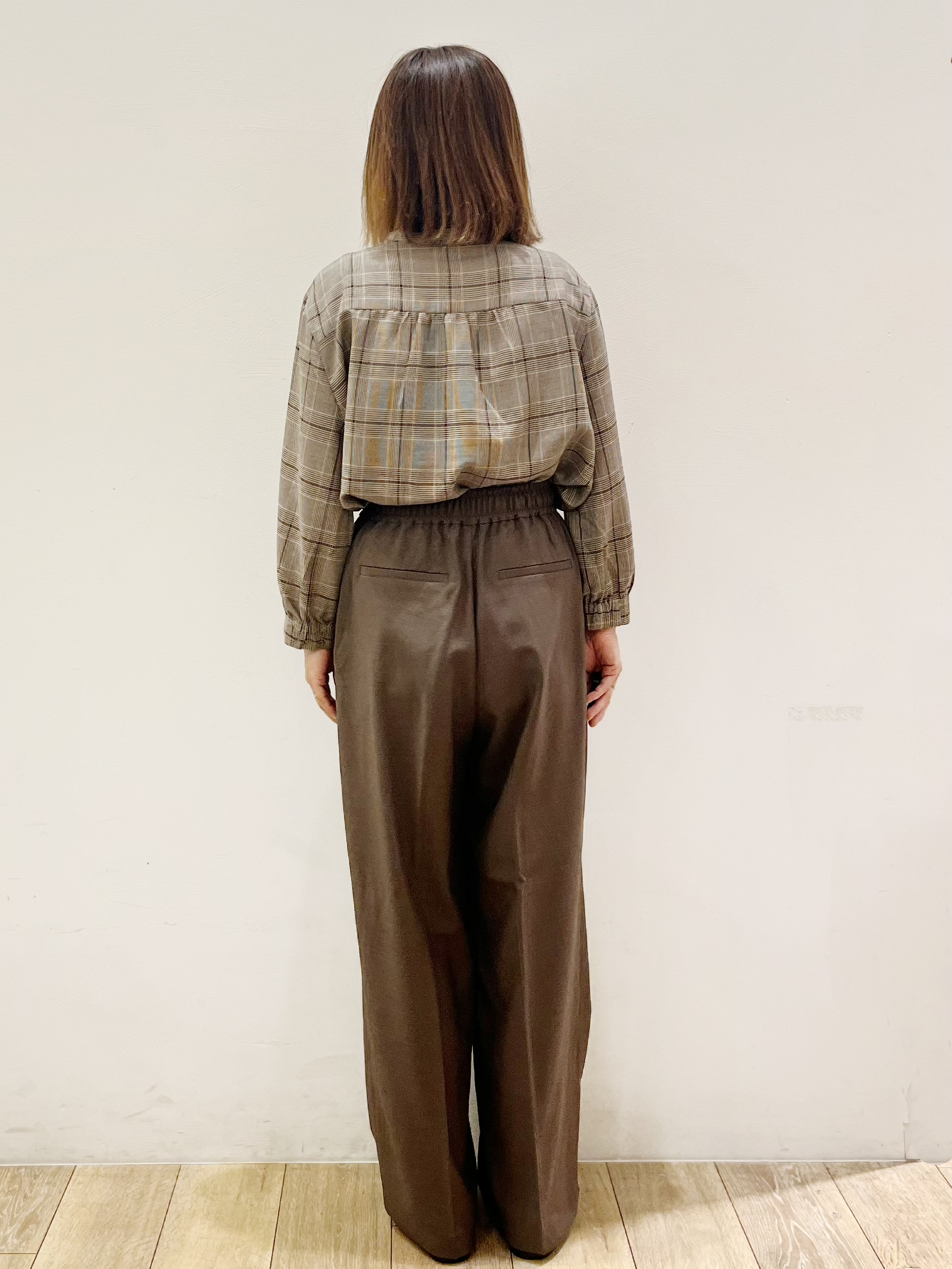kcさんの「OPAQUE.CLIP｜チェック柄フリルブラウス【洗濯機OK】」を使ったコーディネート