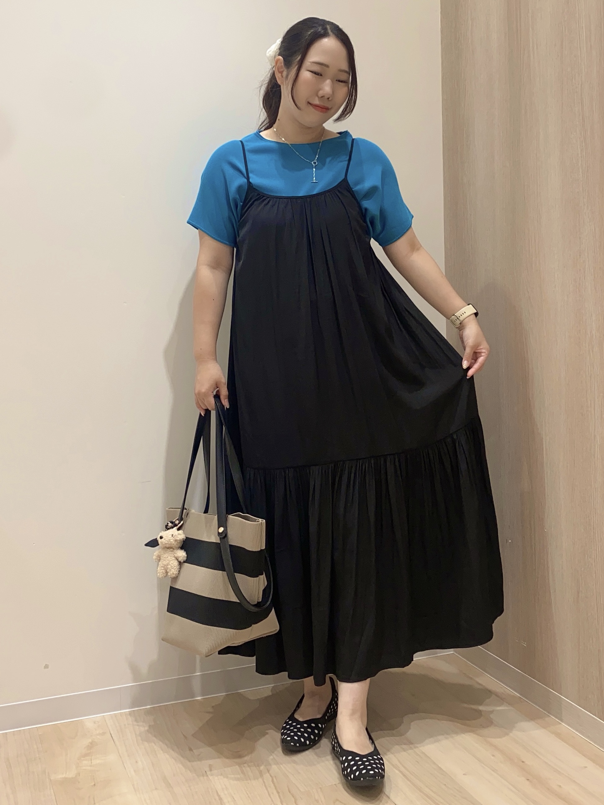 HANAさんの「grove｜【シリーズ累計36万枚！名品ニット】やわらかドライタッチ ドルマンニット」を使ったコーディネート