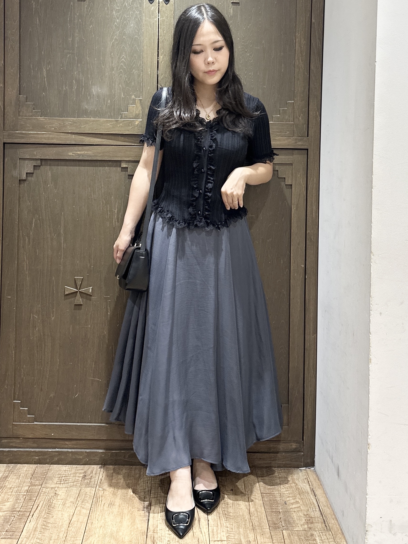 kanaさんの「index｜ラッセルレースフリルカーディガン【洗濯機OK】」を使ったコーディネート