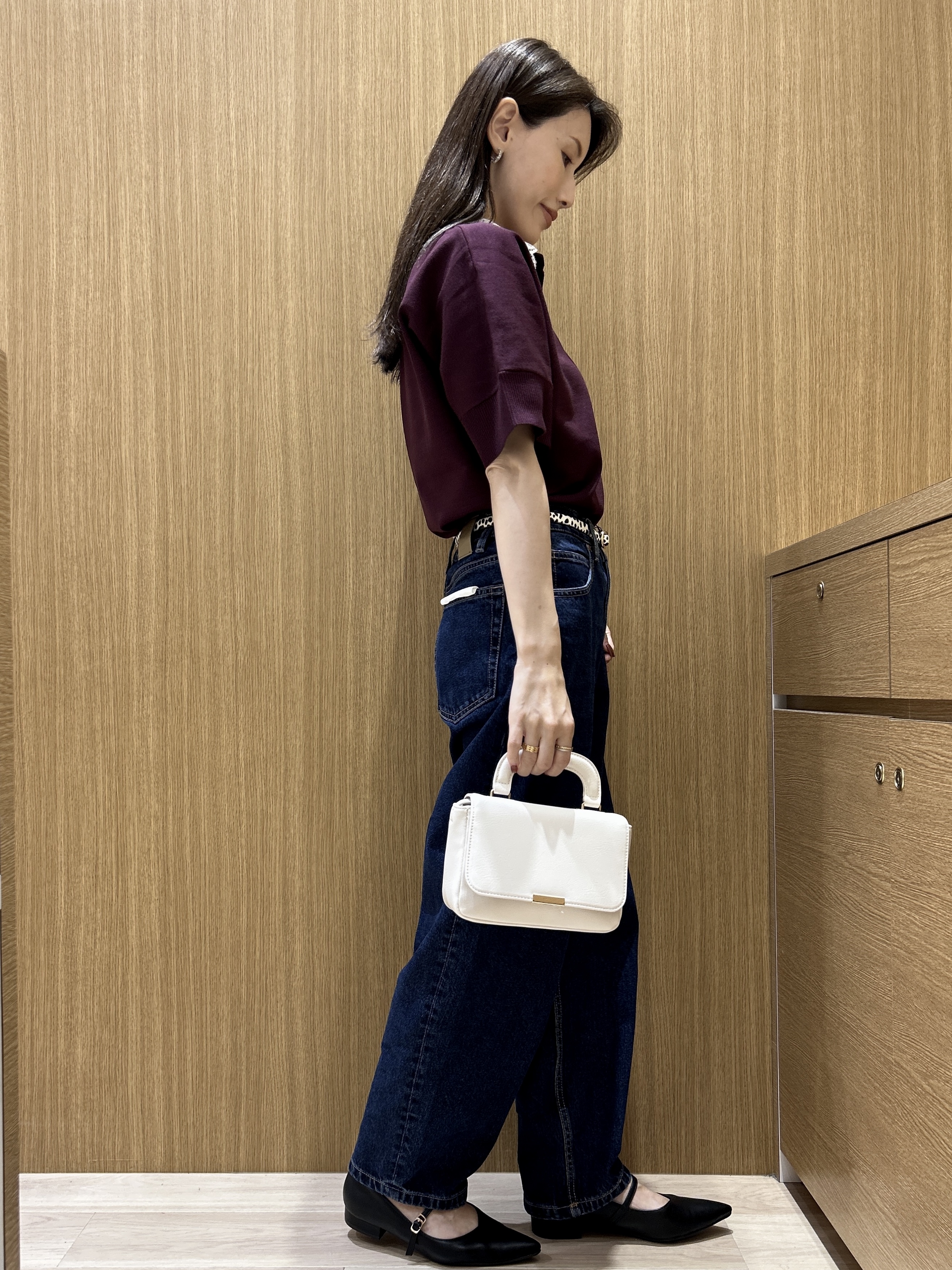 maiさんの「OPAQUE.CLIP｜2WAY衿ドッキングニット《洗濯機OK》」を使ったコーディネート