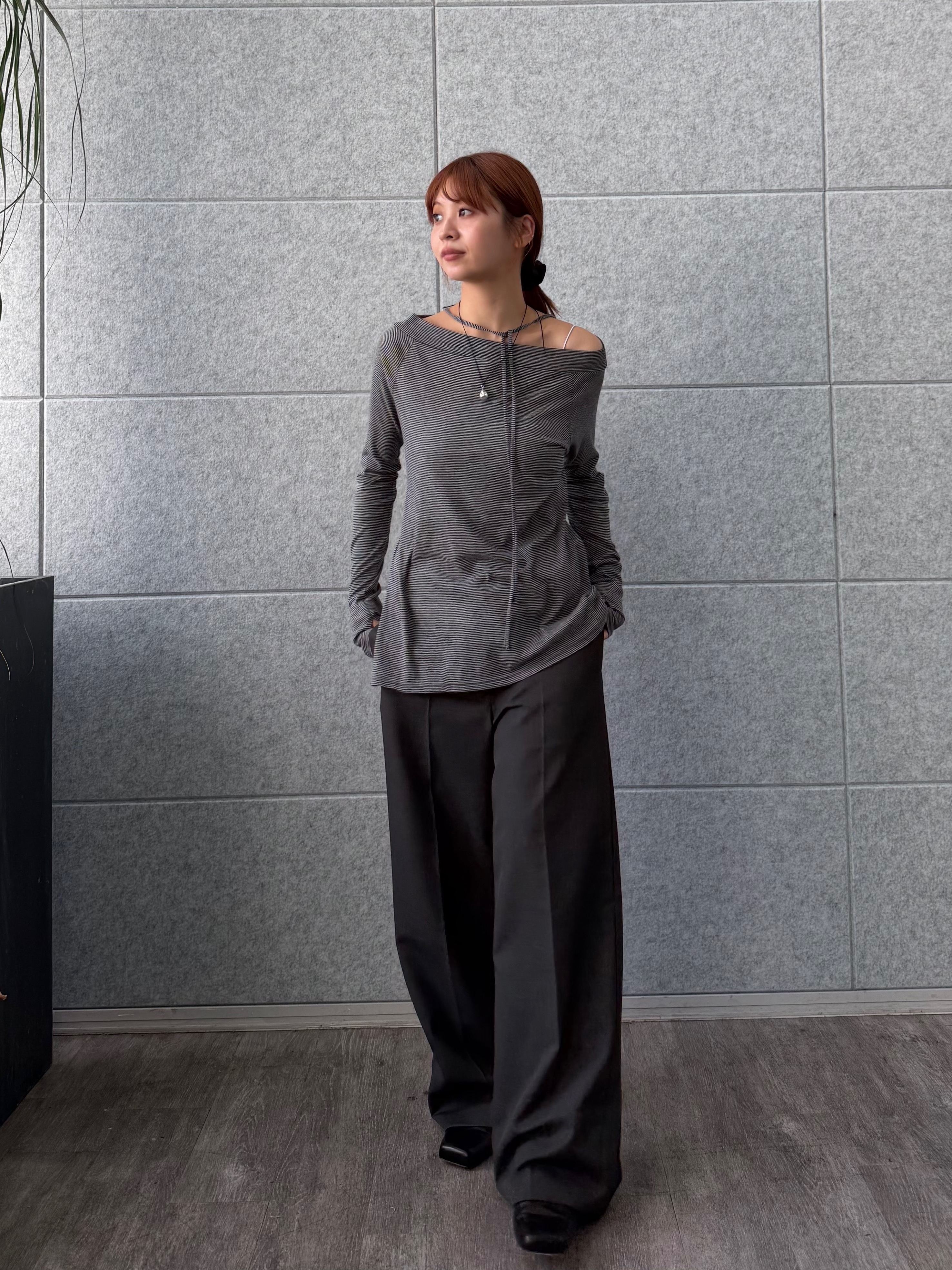 kanamiさんの「CODE A｜tie neck boat top」を使ったコーディネート