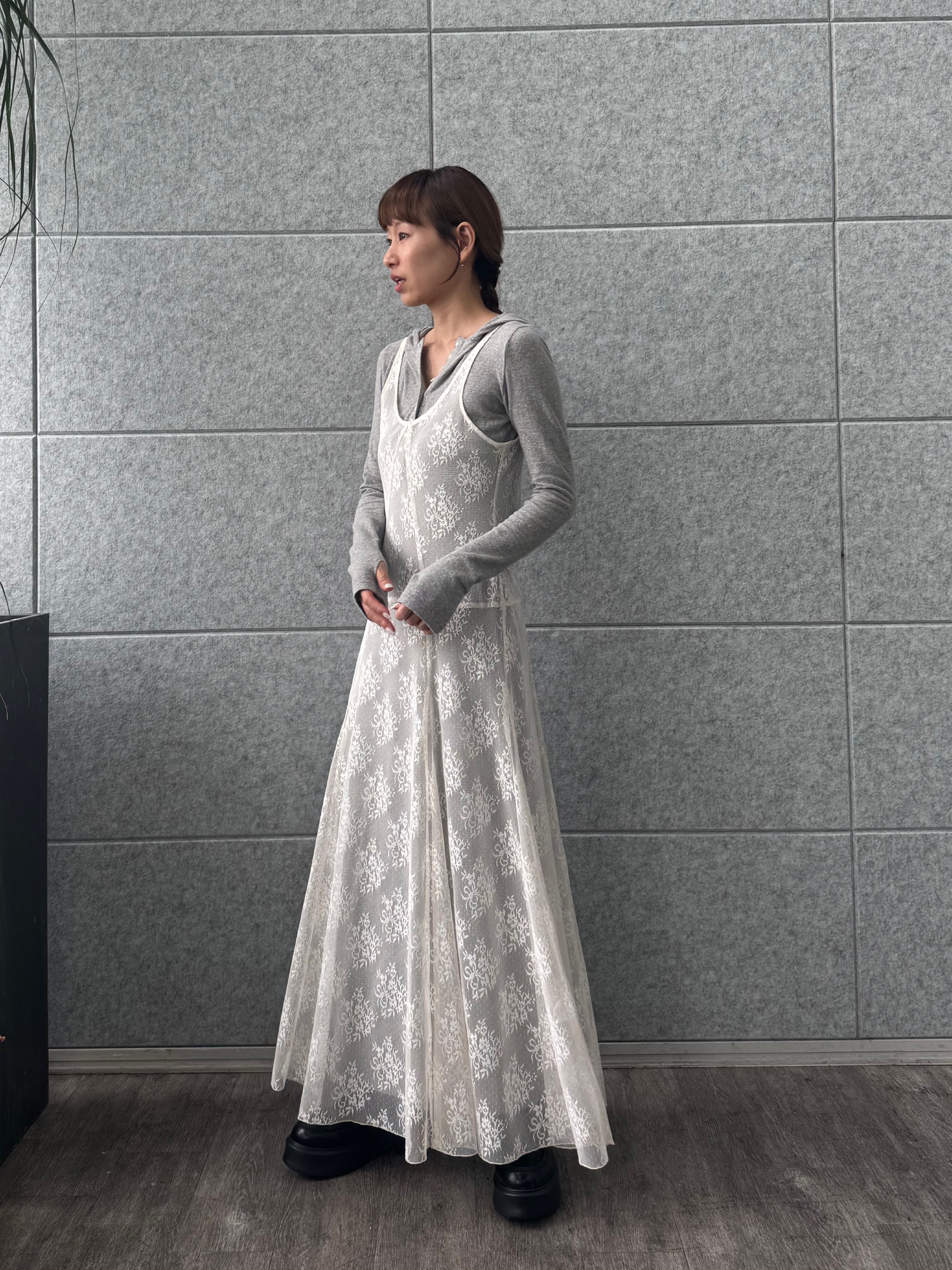 designer yukaさんの「CODE A｜UKI UKI＊CODE A｜hooded jersey dress」を使ったコーディネート