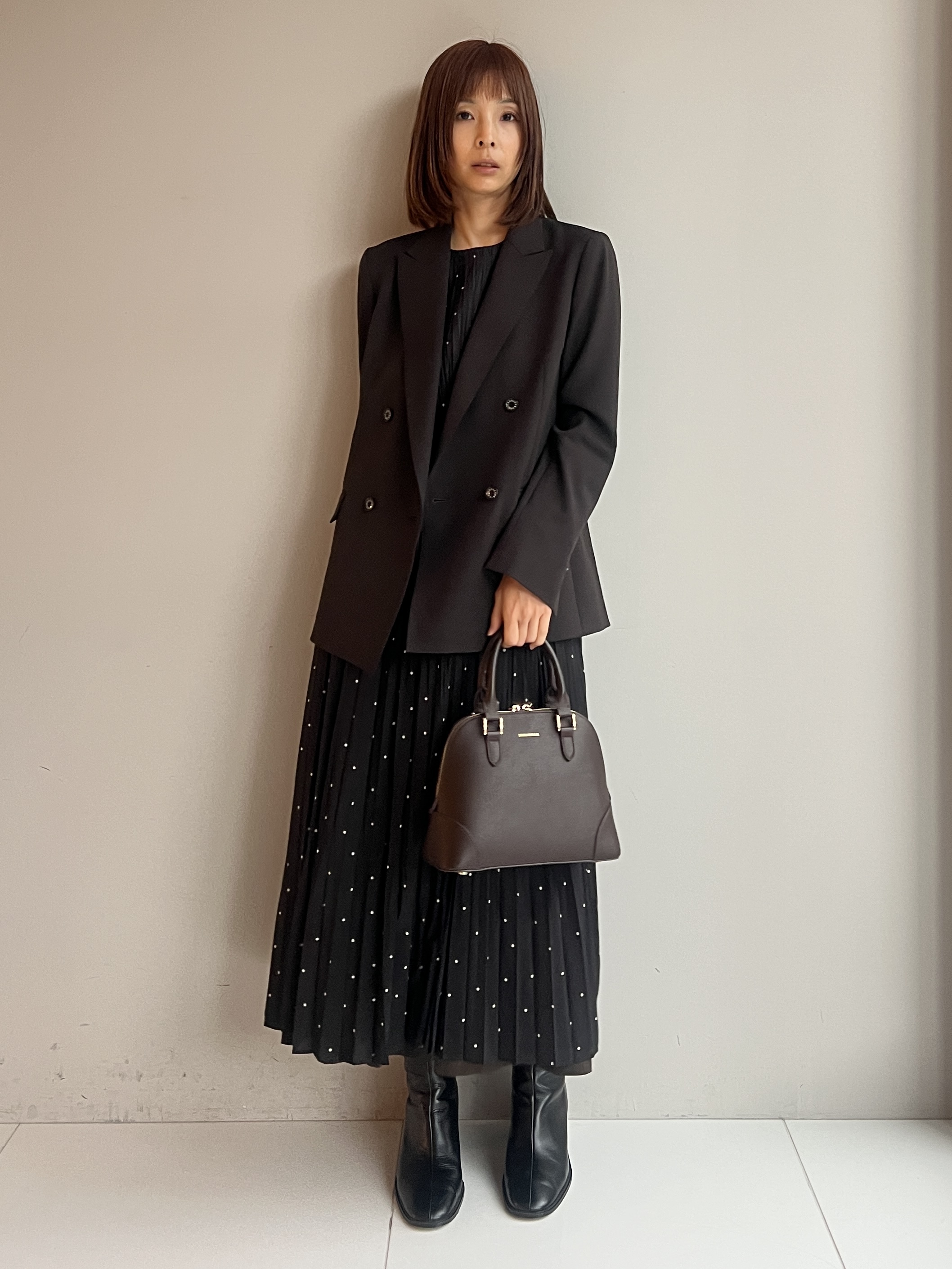 misaさんの「DRESSTERIOR｜【セットアップ可】ブラックダブルジャケット」を使ったコーディネート