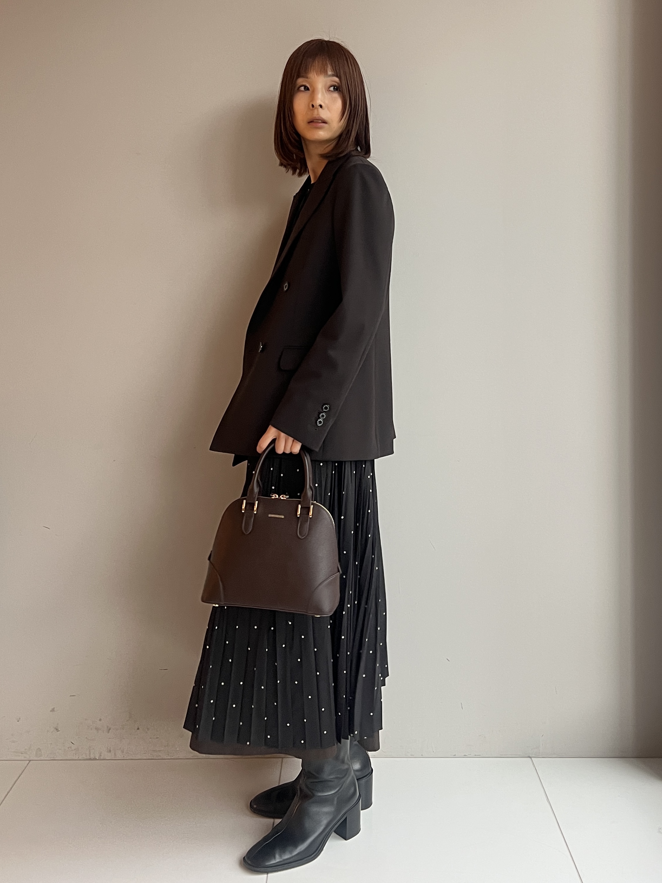 misaさんの「DRESSTERIOR｜【セットアップ可】ブラックダブルジャケット」を使ったコーディネート