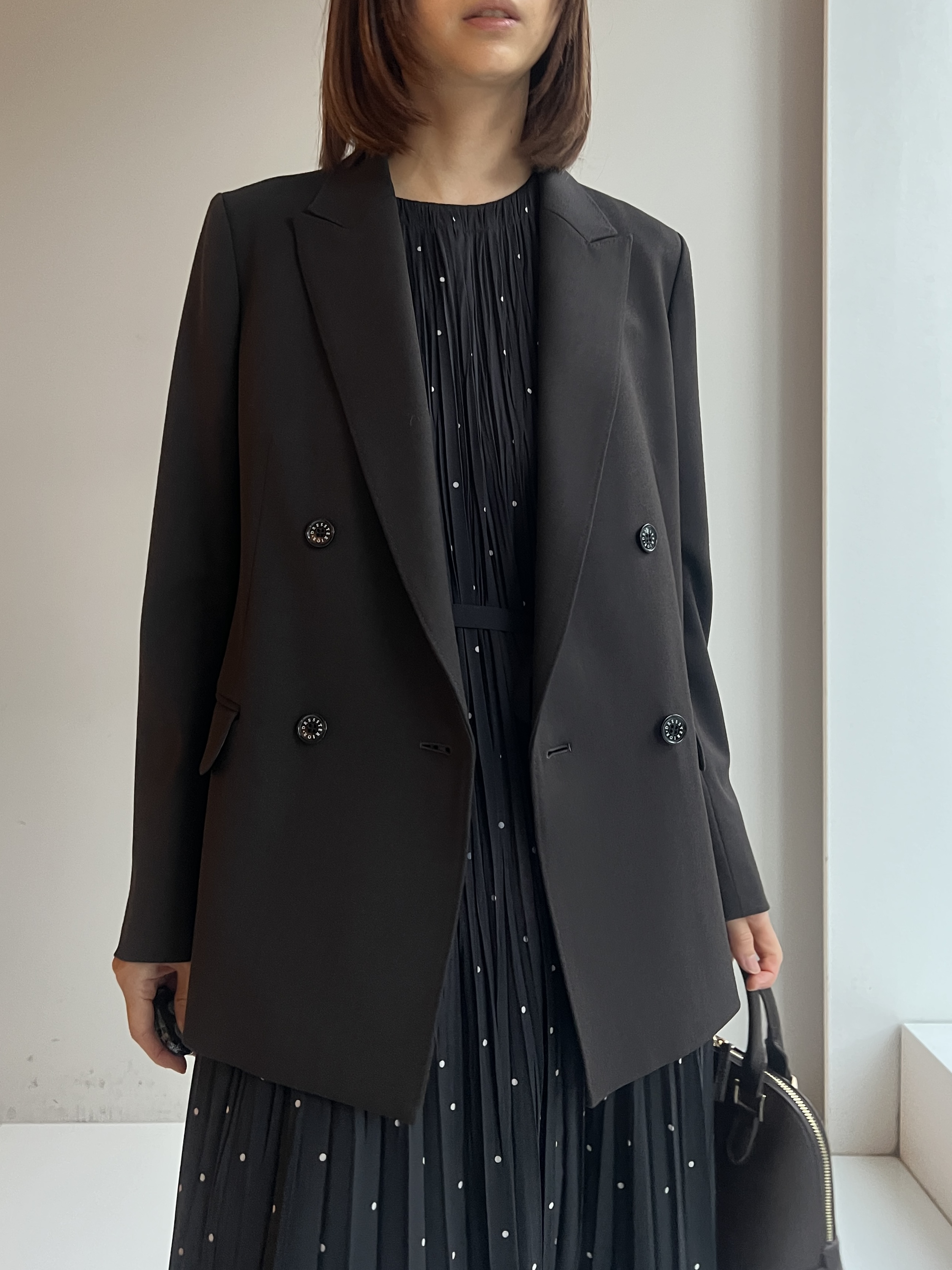 misaさんの「DRESSTERIOR｜【セットアップ可】ブラックダブルジャケット」を使ったコーディネート