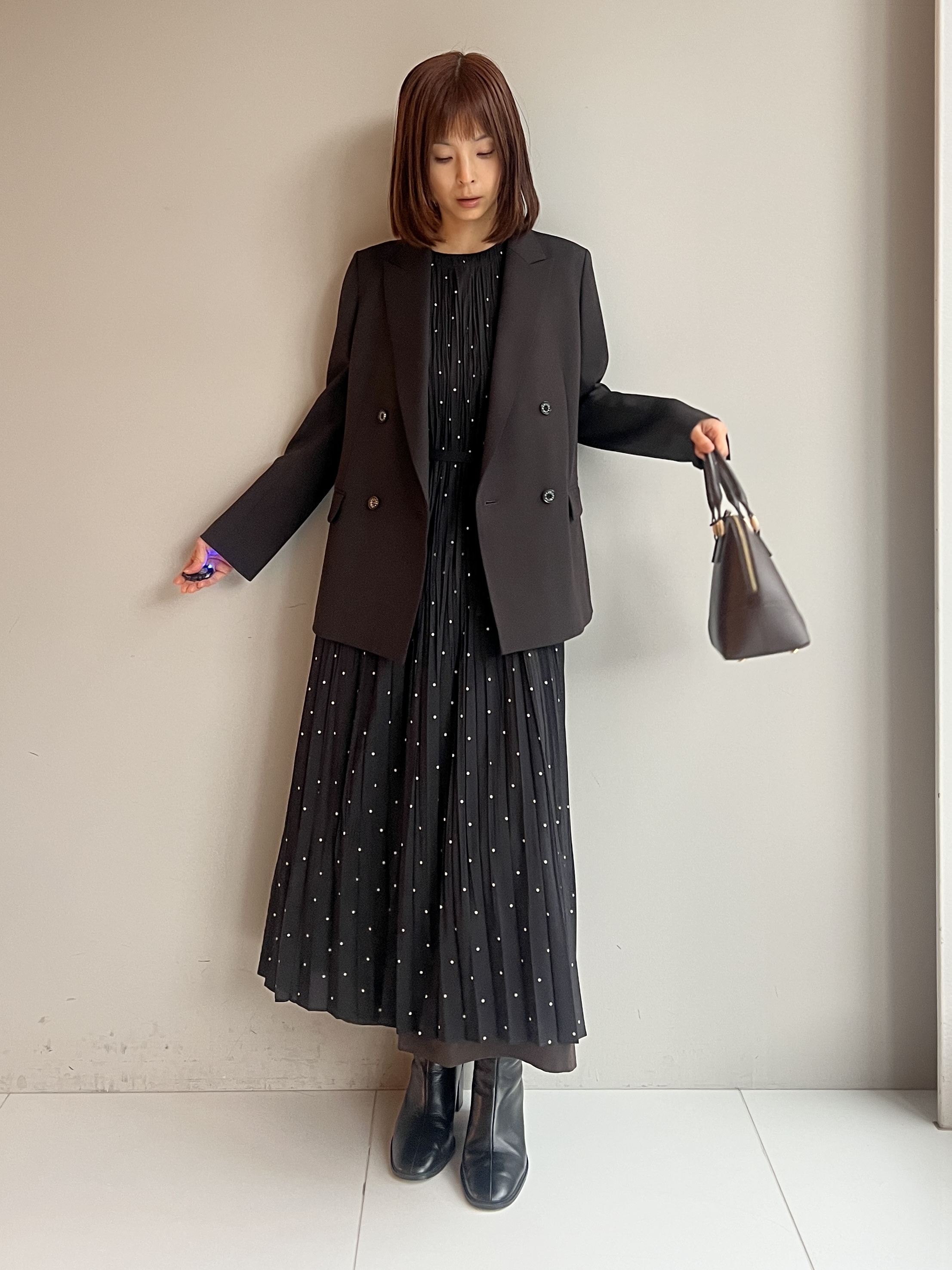 misaさんの「DRESSTERIOR｜【セットアップ可】ブラックダブルジャケット」を使ったコーディネート