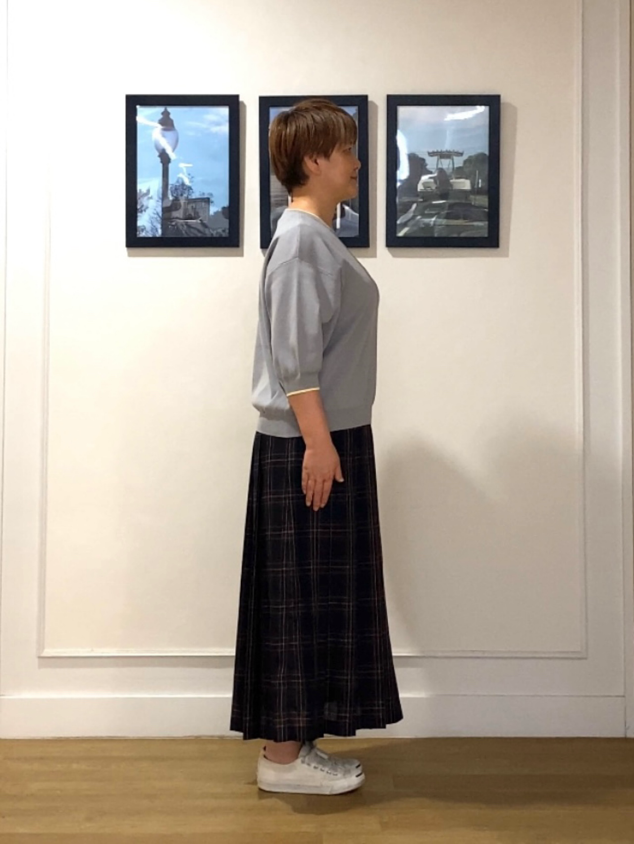 Hiroさんの「Dessin｜【UVカット/洗濯機OK】6分袖配色ニット」を使ったコーディネート