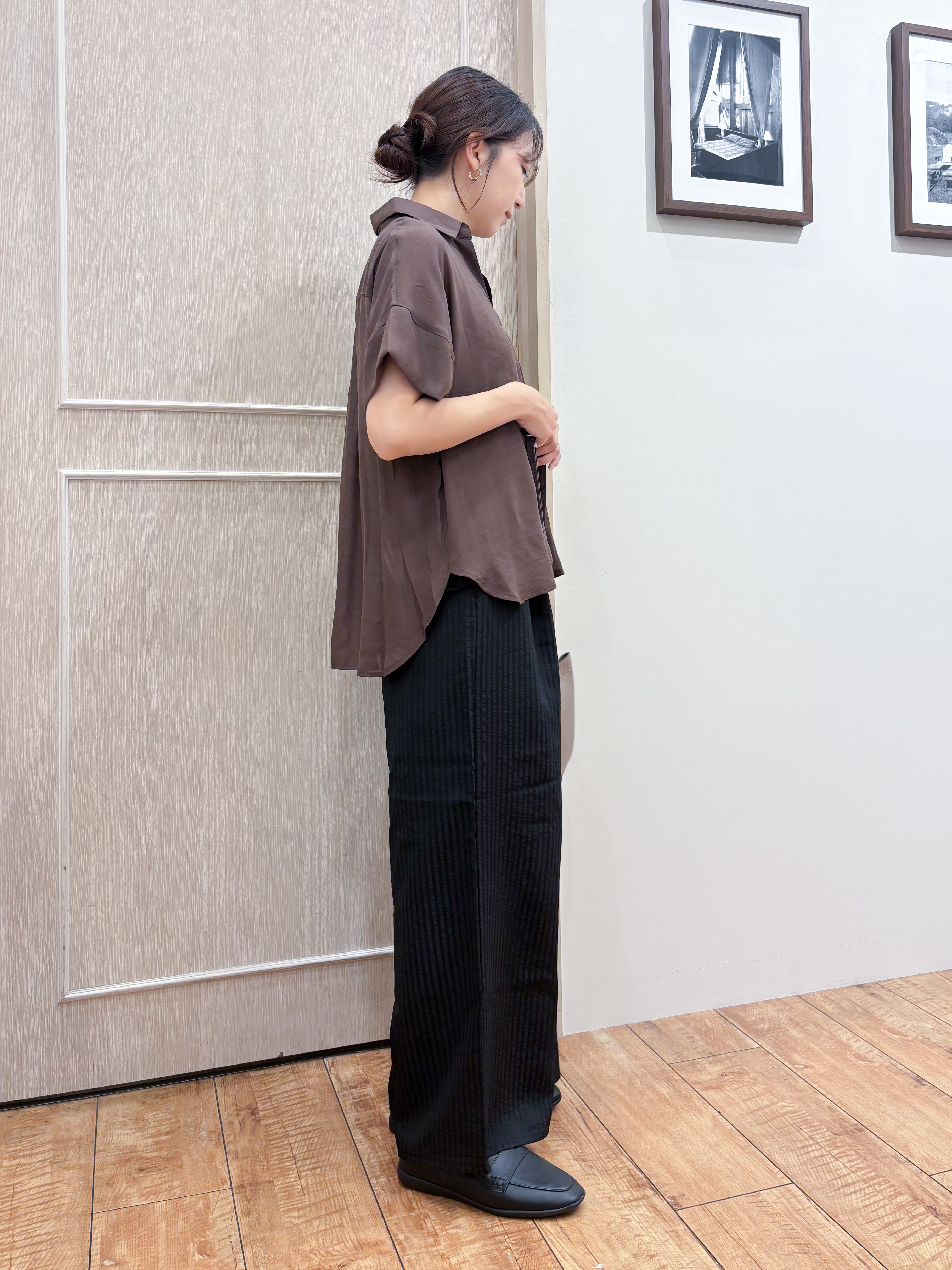 なみさんの「SHOO･LA･RUE｜【2点セット/S-LL/洗濯機可】時短でコーデ決まる スラブスキッパーシャツ＋タンクトップ」を使ったコーディネート