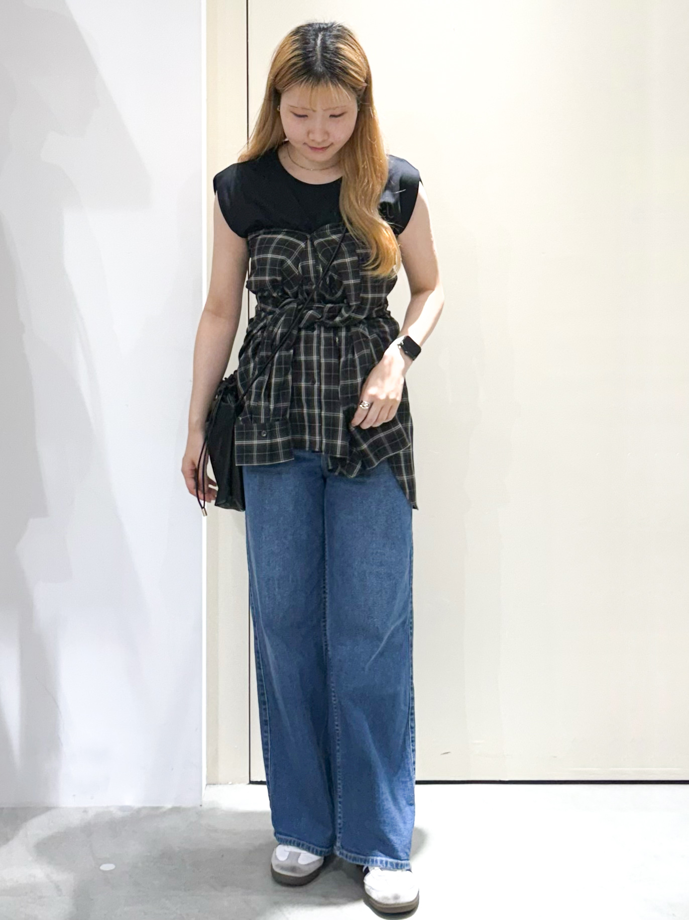 sayaさんの「OPAQUE.CLIP｜チェック柄シャツ【洗濯機OK】」を使ったコーディネート