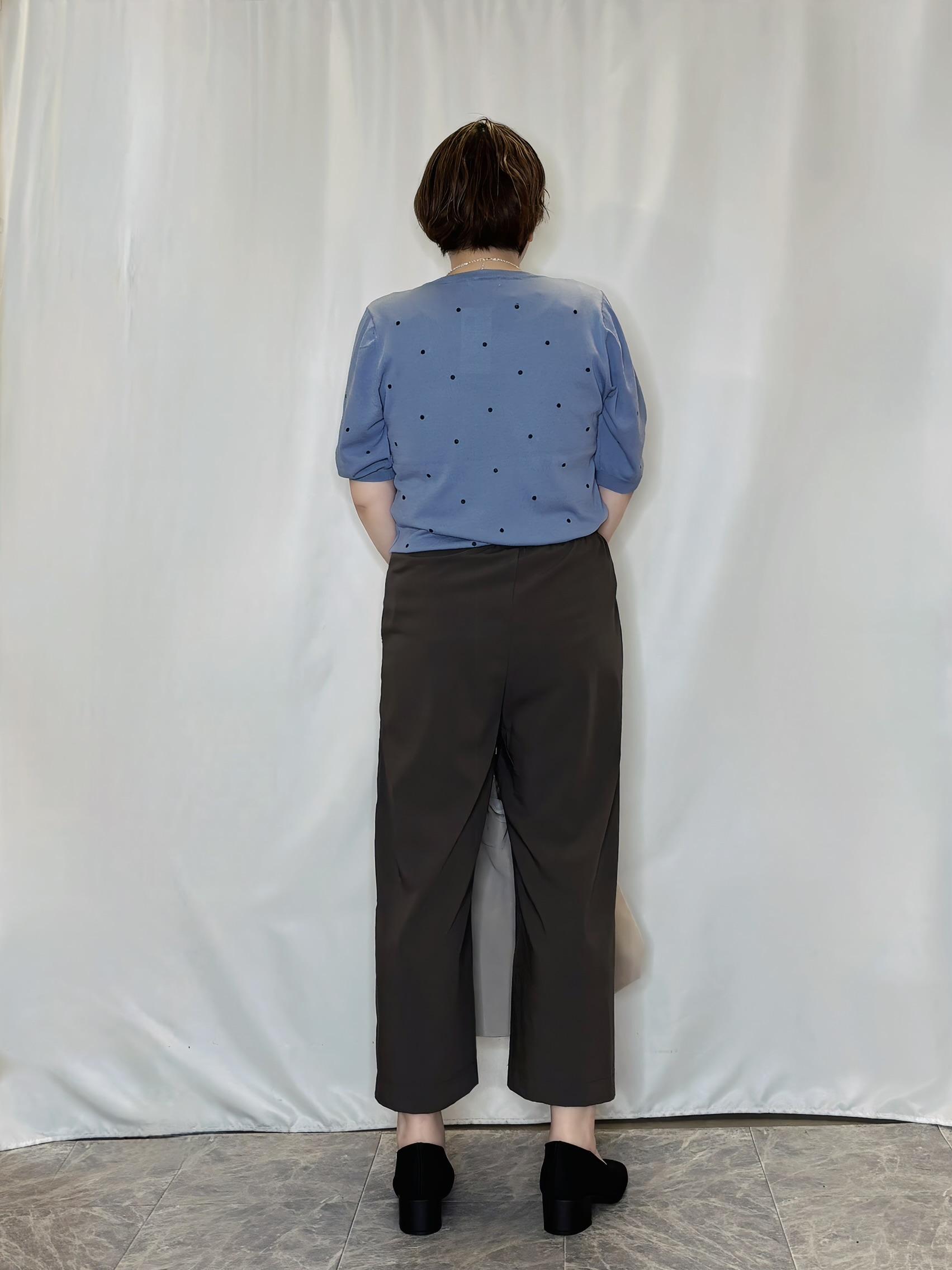 たみさんの「SHOO･LA･RUE｜【ひんやり/S-LL】ほんのり甘い ドット刺繍ニット」を使ったコーディネート