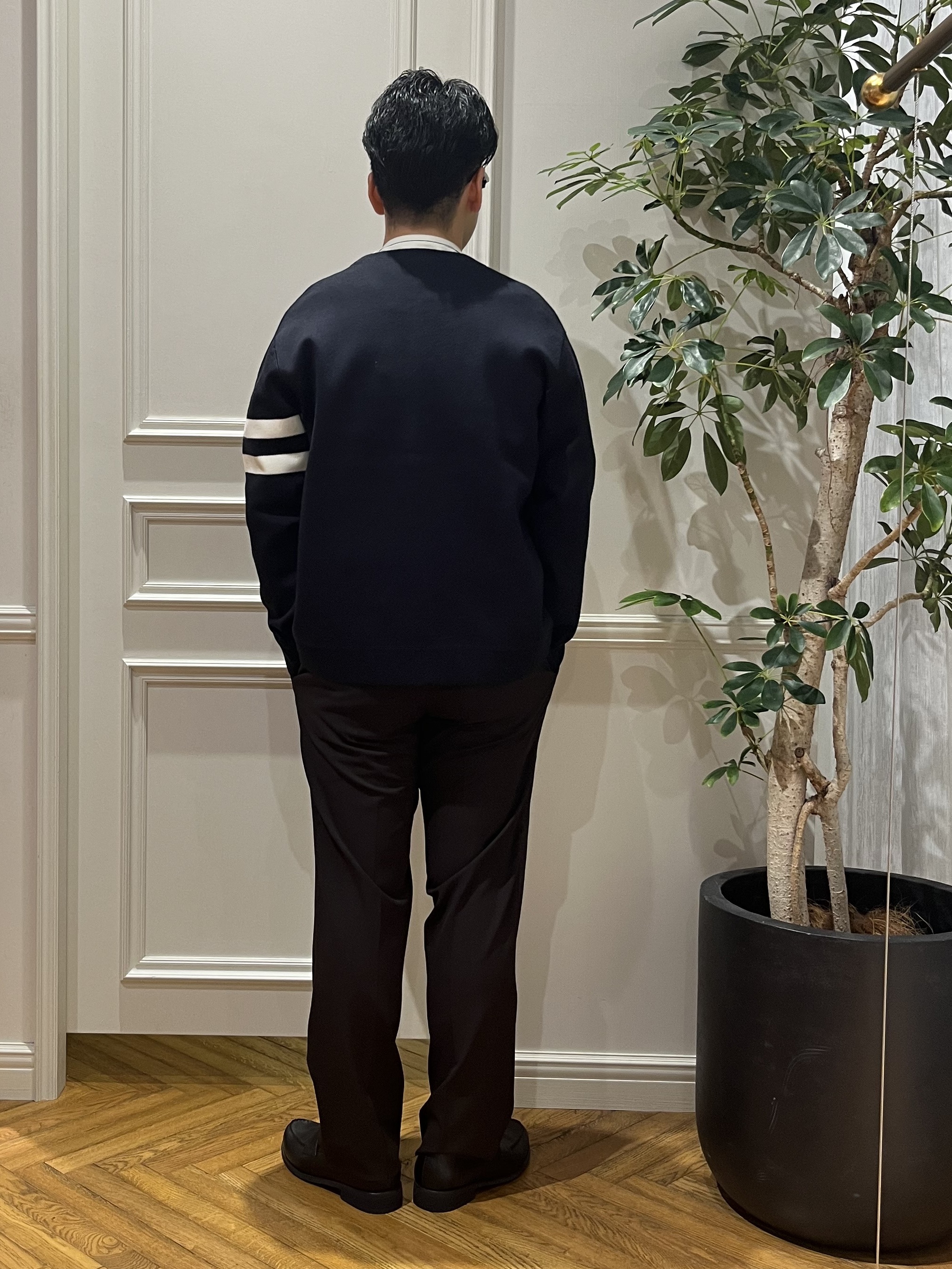 Tokuさんの「DRESSTERIOR｜【日本製】バンドカラー ストライプシャツ」を使ったコーディネート