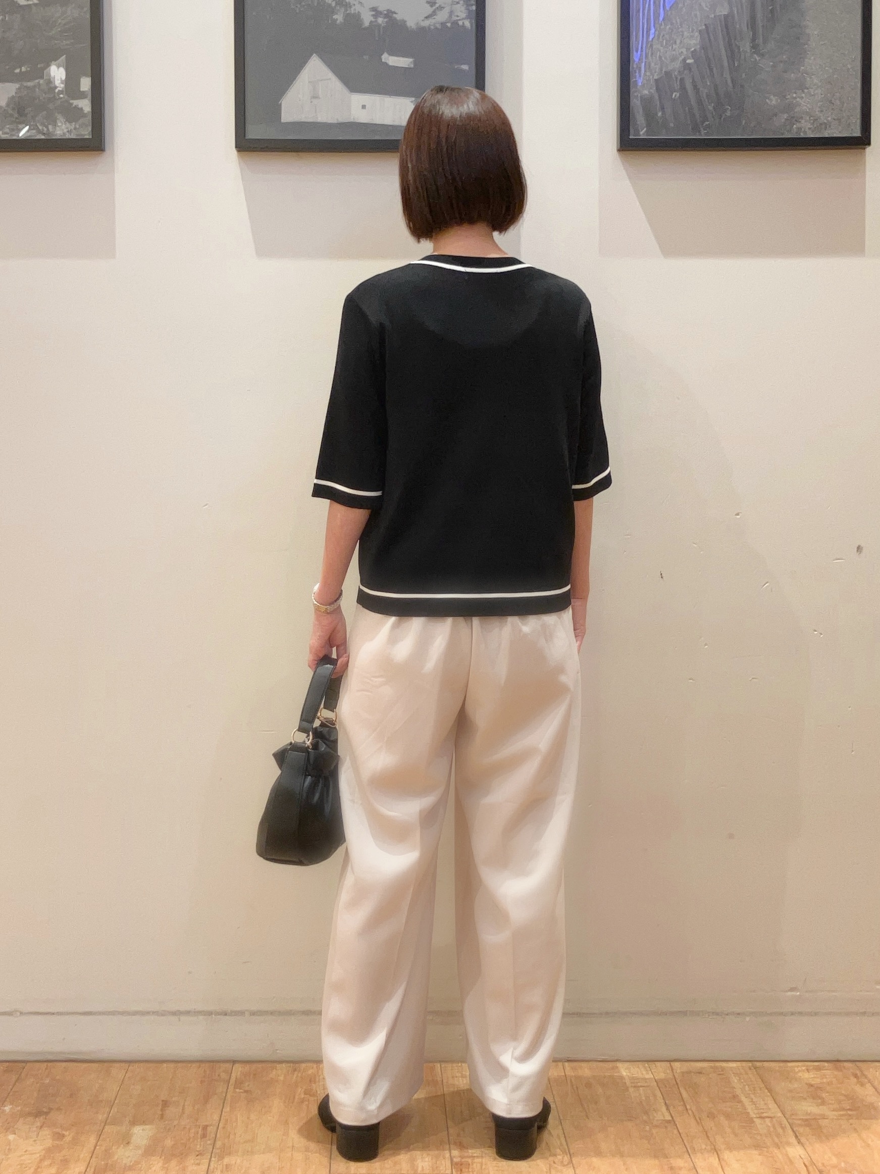 momoharuさんの「SHOO･LA･RUE｜【UV/S-LL/洗濯機可】毛玉になりにくい 配色5分袖カーディガン」を使ったコーディネート