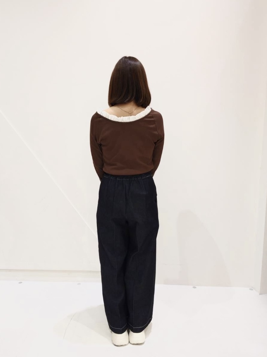 水上翼さんの「THE SHOP TK｜フリル襟 リブカットソー」を使ったコーディネート