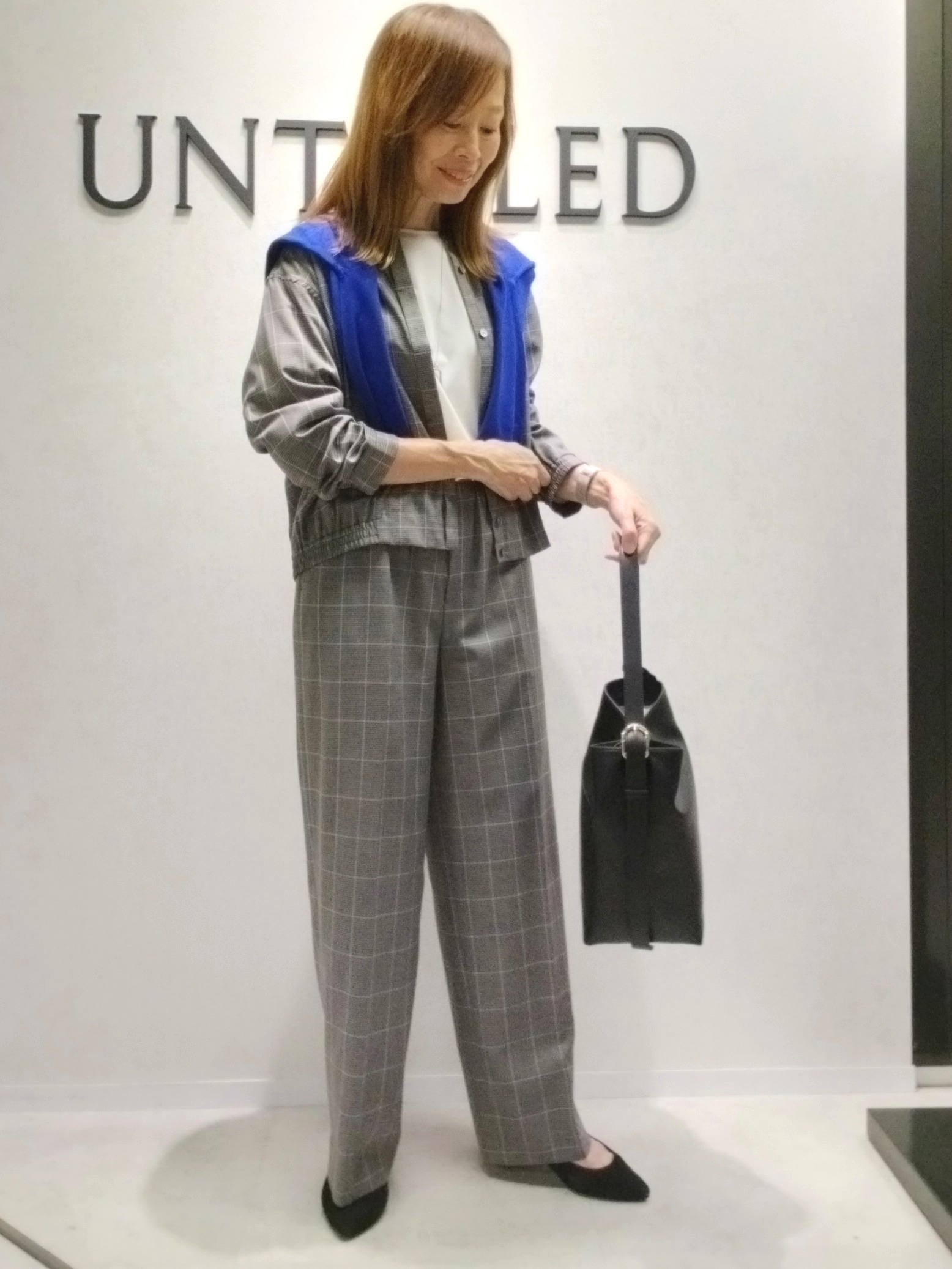 もりさんの「UNTITLED｜【セットアップ可/秋羽織り】メランジツイルシャツ」を使ったコーディネート