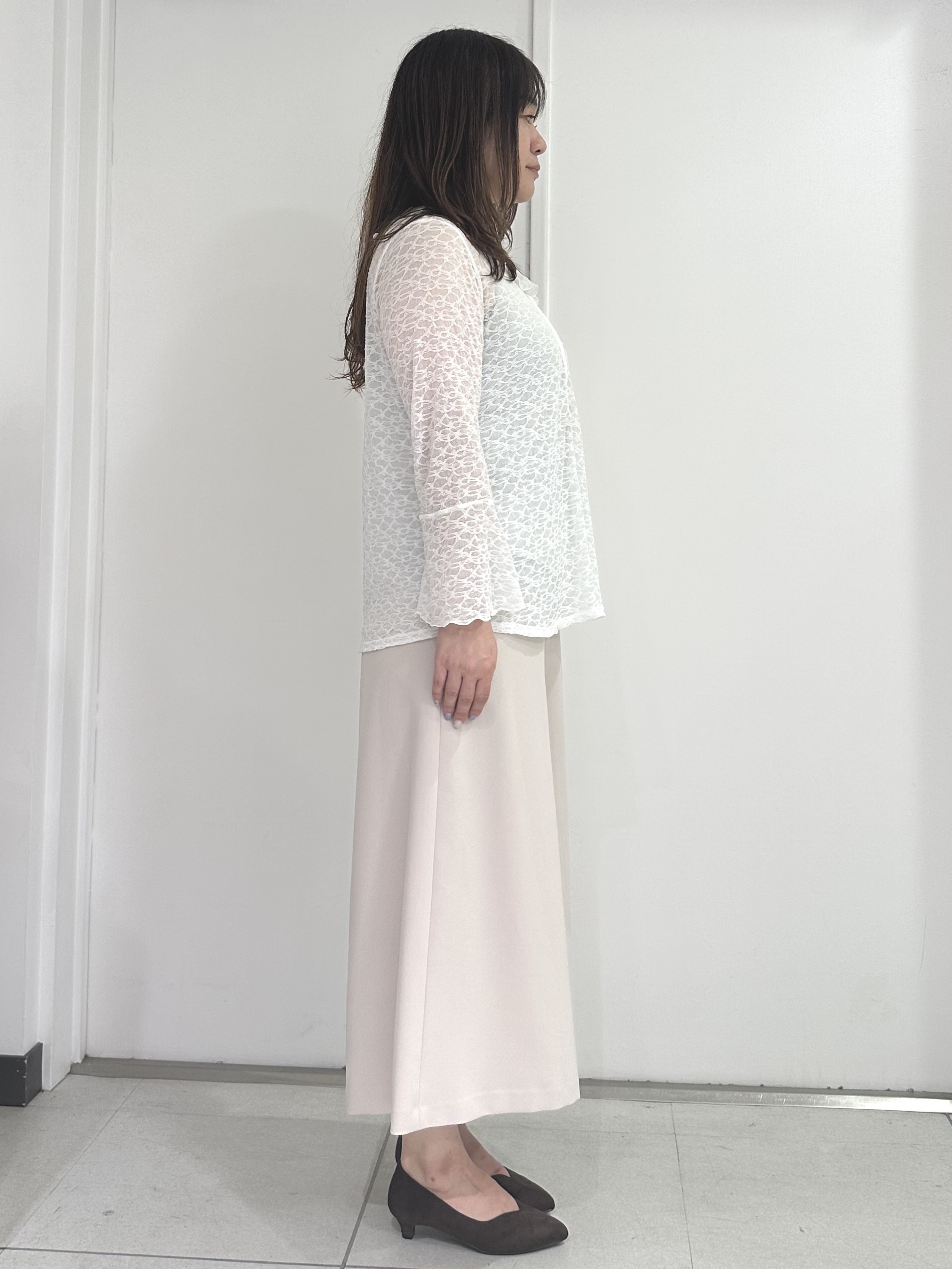 miさんの「Reflect｜【洗える】フリルレースブラウス」を使ったコーディネート