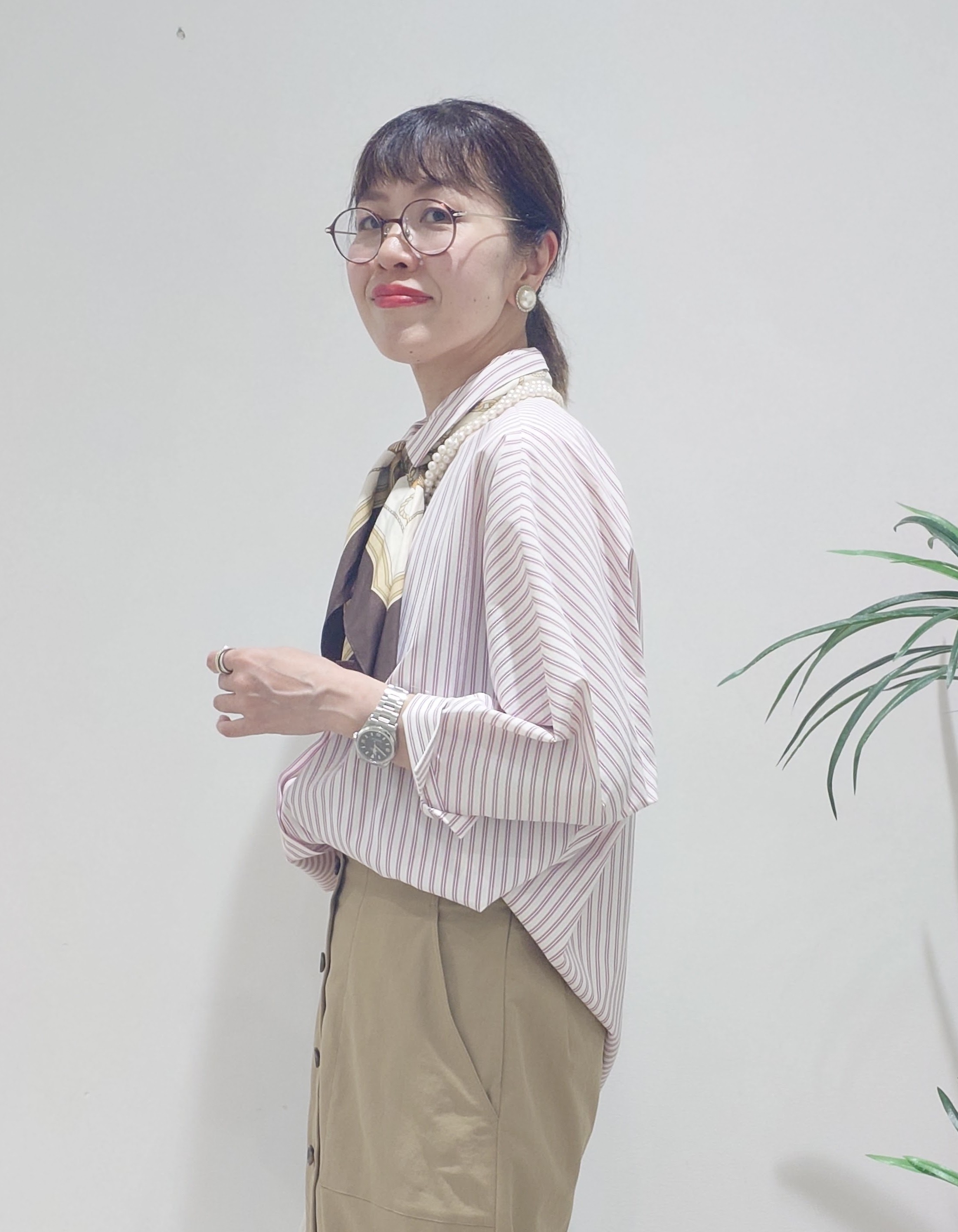 MUTSUKOさんの「UNTITLED｜【接触冷感/吸水速乾/UVカット】ドルマンスリーブシャツ」を使ったコーディネート