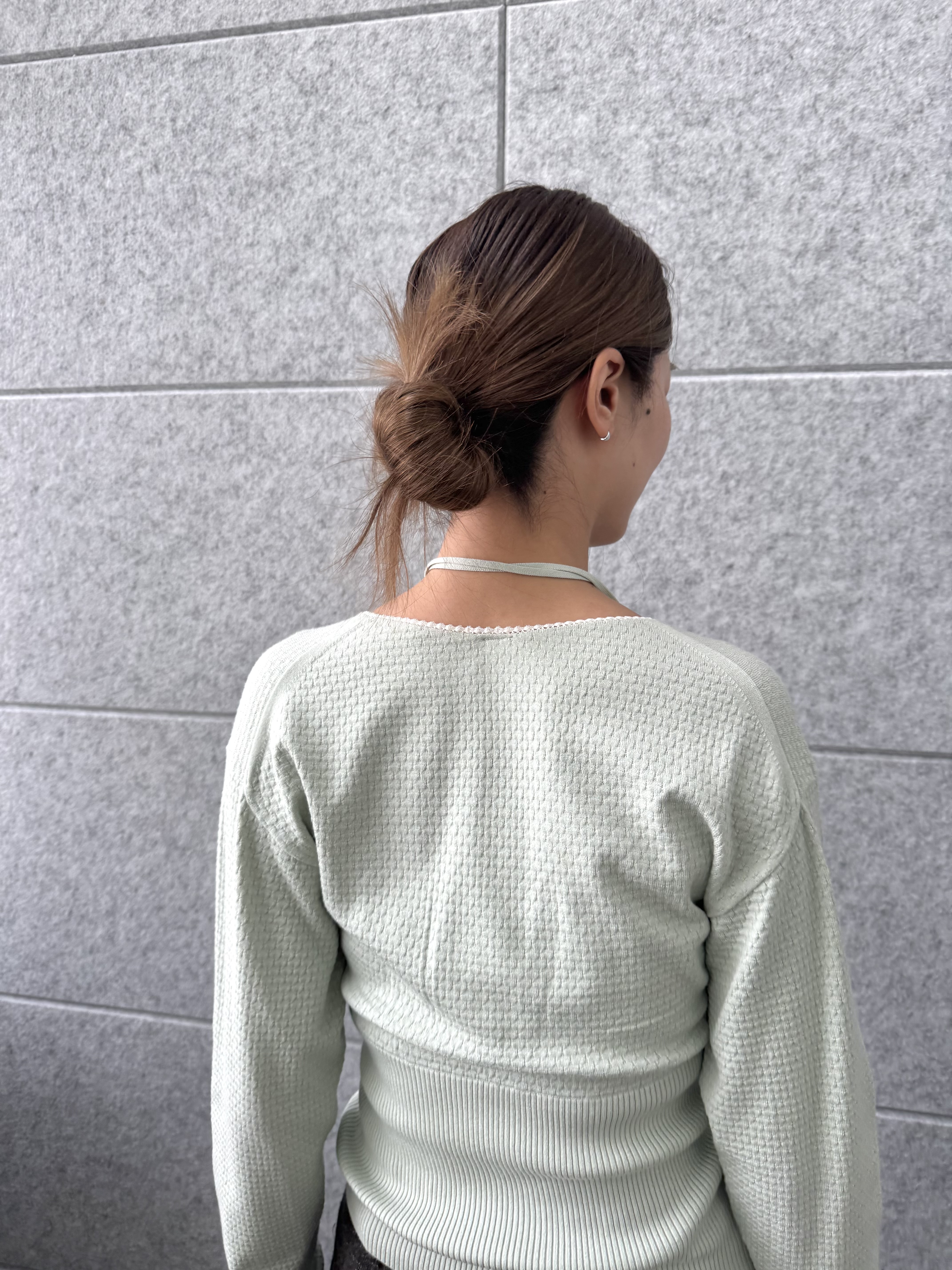uchi__yamaさんの「CODE A｜intimate wrap knit top」を使ったコーディネート