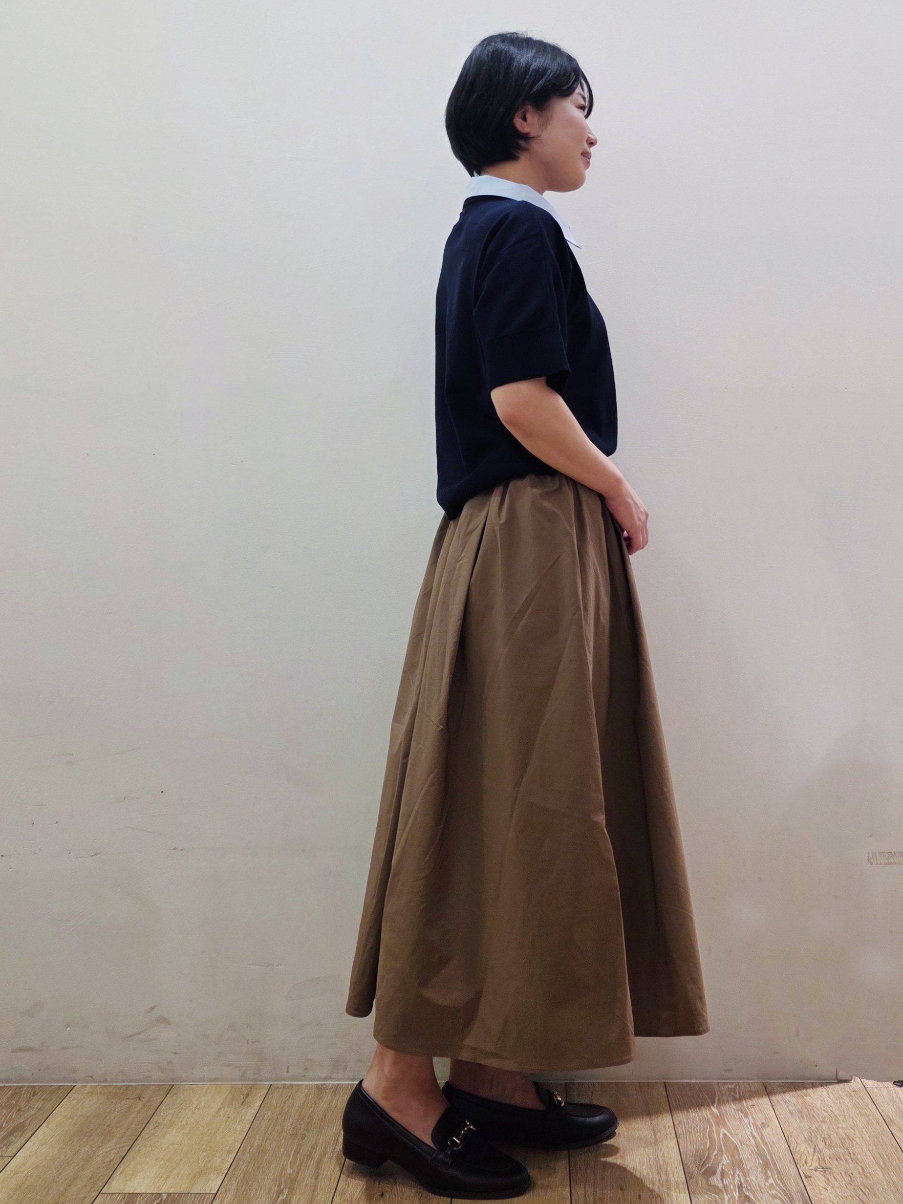 yuyuさんの「OPAQUE.CLIP｜2WAY衿ドッキングニット《洗濯機OK》」を使ったコーディネート
