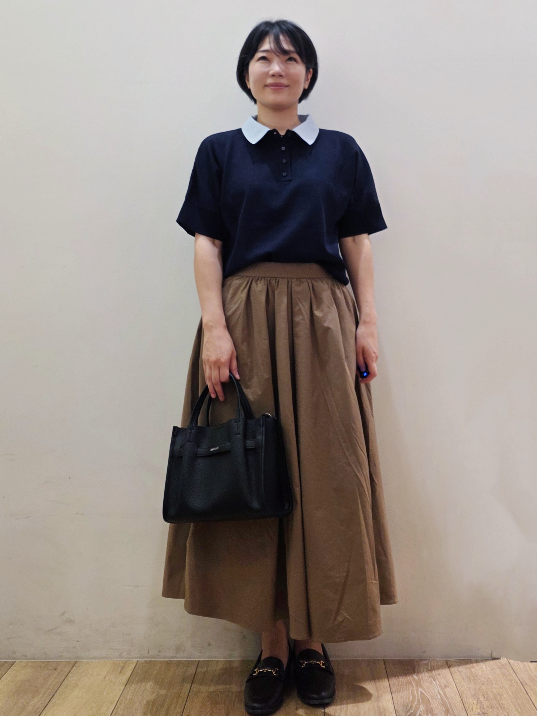 yuyuさんの「OPAQUE.CLIP｜2WAY衿ドッキングニット《洗濯機OK》」を使ったコーディネート