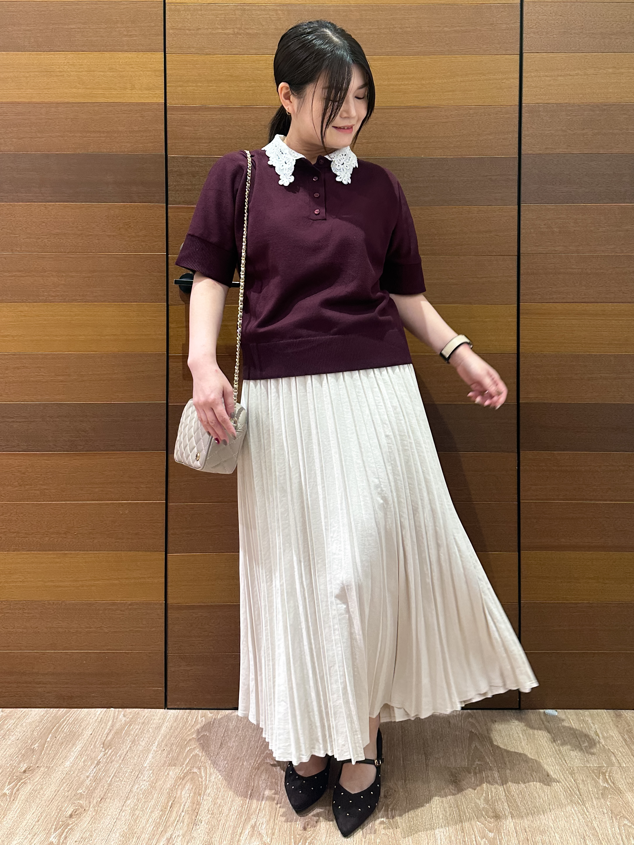 Minさんの「OPAQUE.CLIP｜2WAY衿ドッキングニット《洗濯機OK》」を使ったコーディネート