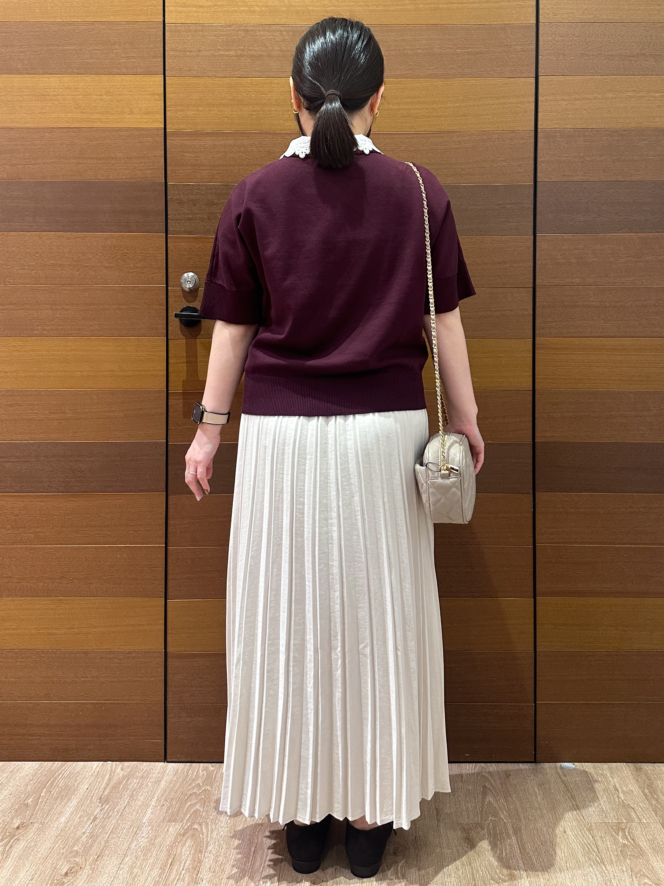 Minさんの「OPAQUE.CLIP｜2WAY衿ドッキングニット《洗濯機OK》」を使ったコーディネート