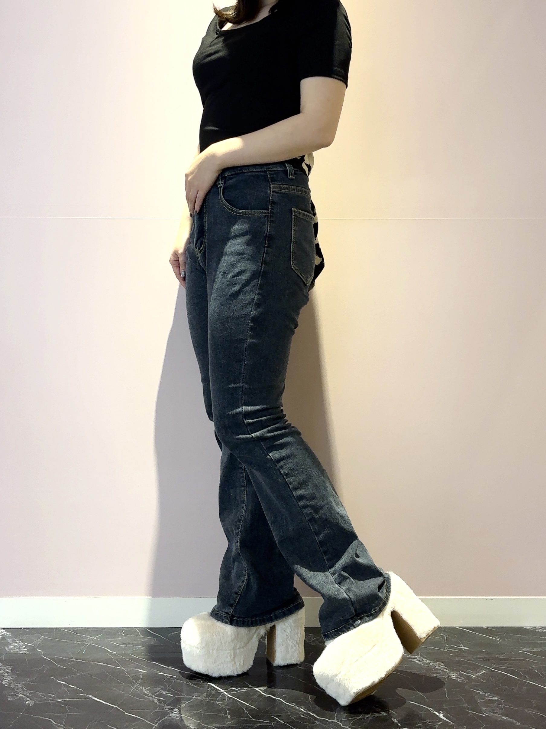まっきーさんの「ESPERANZA｜【ラク盛り／約12cm】フェイクファーサボ」を使ったコーディネート