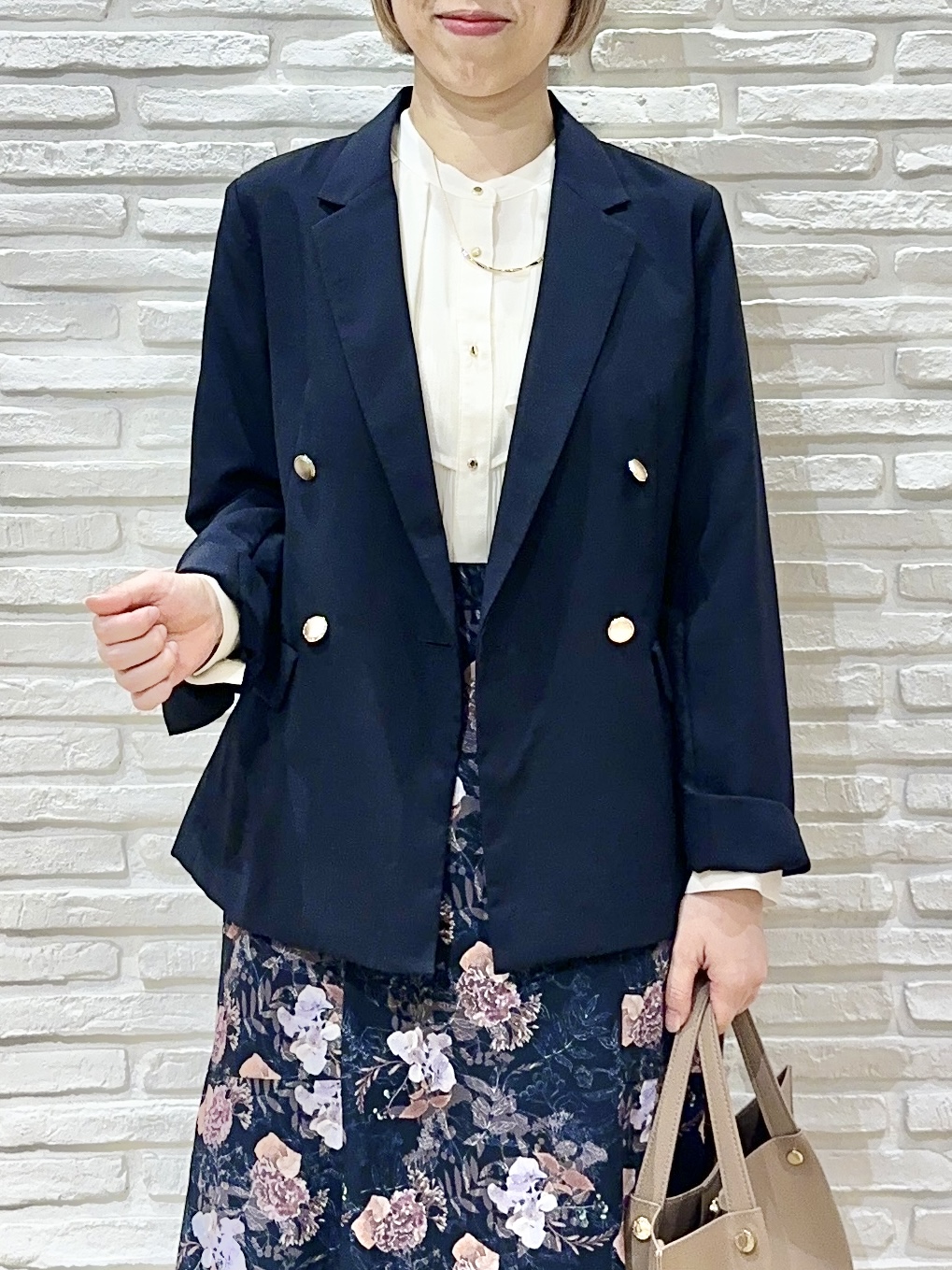 Hana...eさんの「index｜《再入荷》ダブルブレストテーラードジャケット【接触冷感／吸水速乾／イージーアイロン／防シワ／洗濯機O」を使ったコーディネート