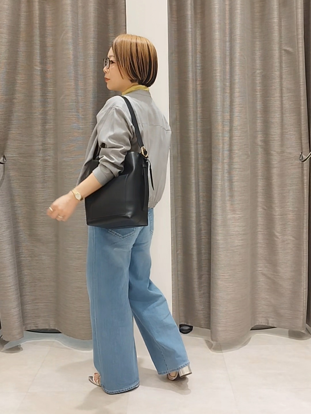s u g iさんの「UNTITLED｜【セットアップ可/秋羽織り】メランジツイルシャツ」を使ったコーディネート