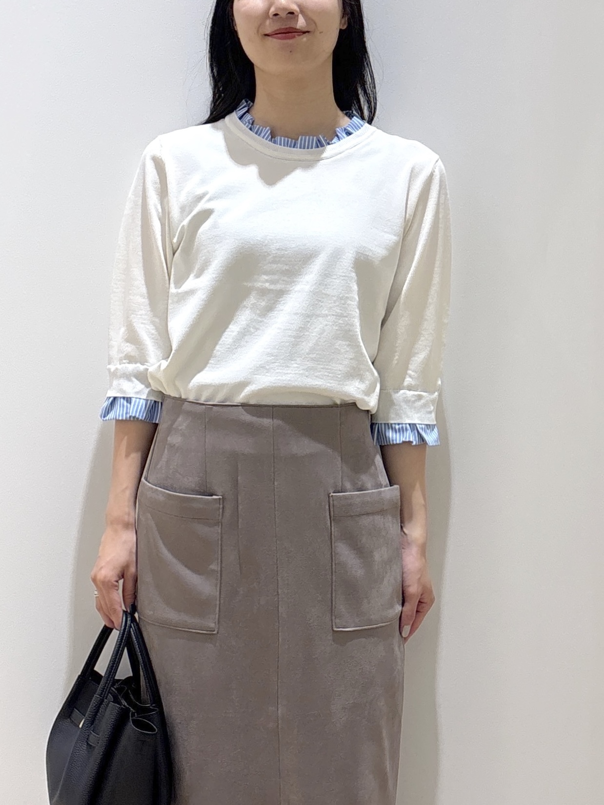 sachikoさんの「OPAQUE.CLIP｜【UVケア／遮熱性】フリルドッキングニット《洗濯機OK》」を使ったコーディネート