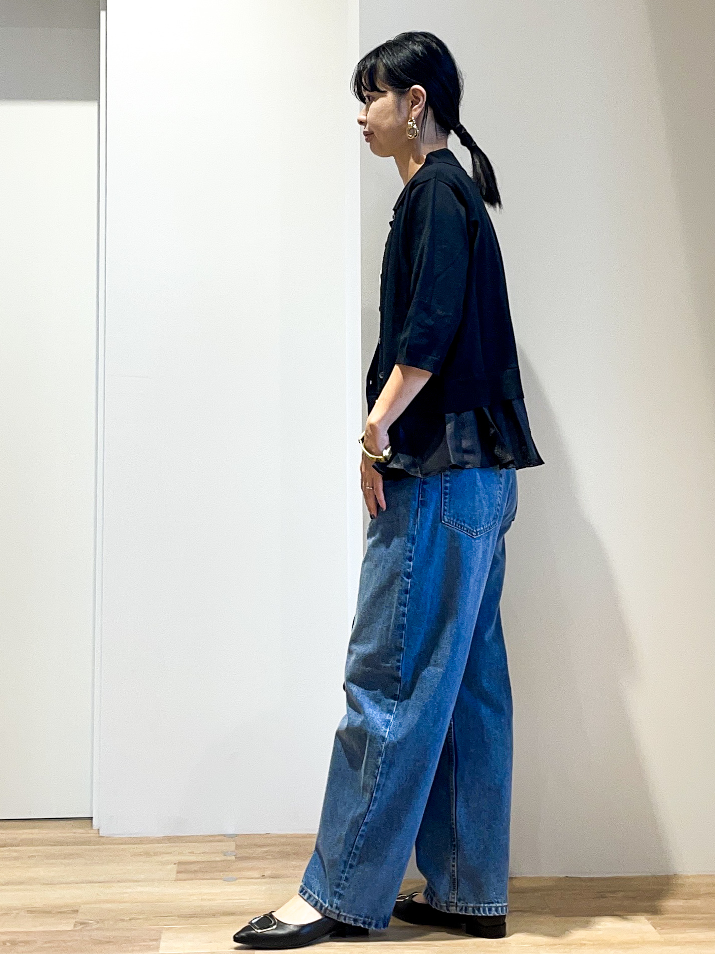 あいさんの「OPAQUE.CLIP｜裾シアードッキングニット【洗濯機OK】」を使ったコーディネート