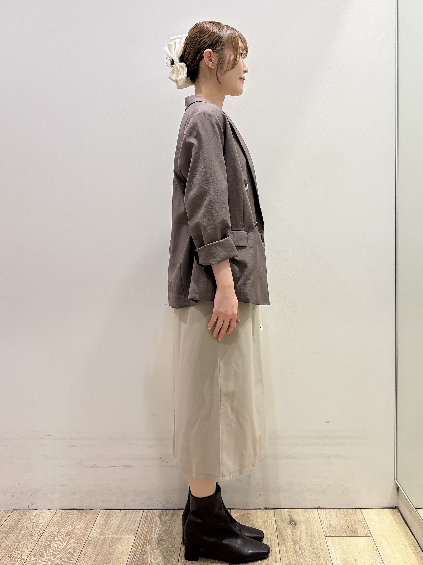 MOMOさんの「index｜《再入荷》ダブルブレストテーラードジャケット【接触冷感／吸水速乾／イージーアイロン／防シワ／洗濯機O」を使ったコーディネート