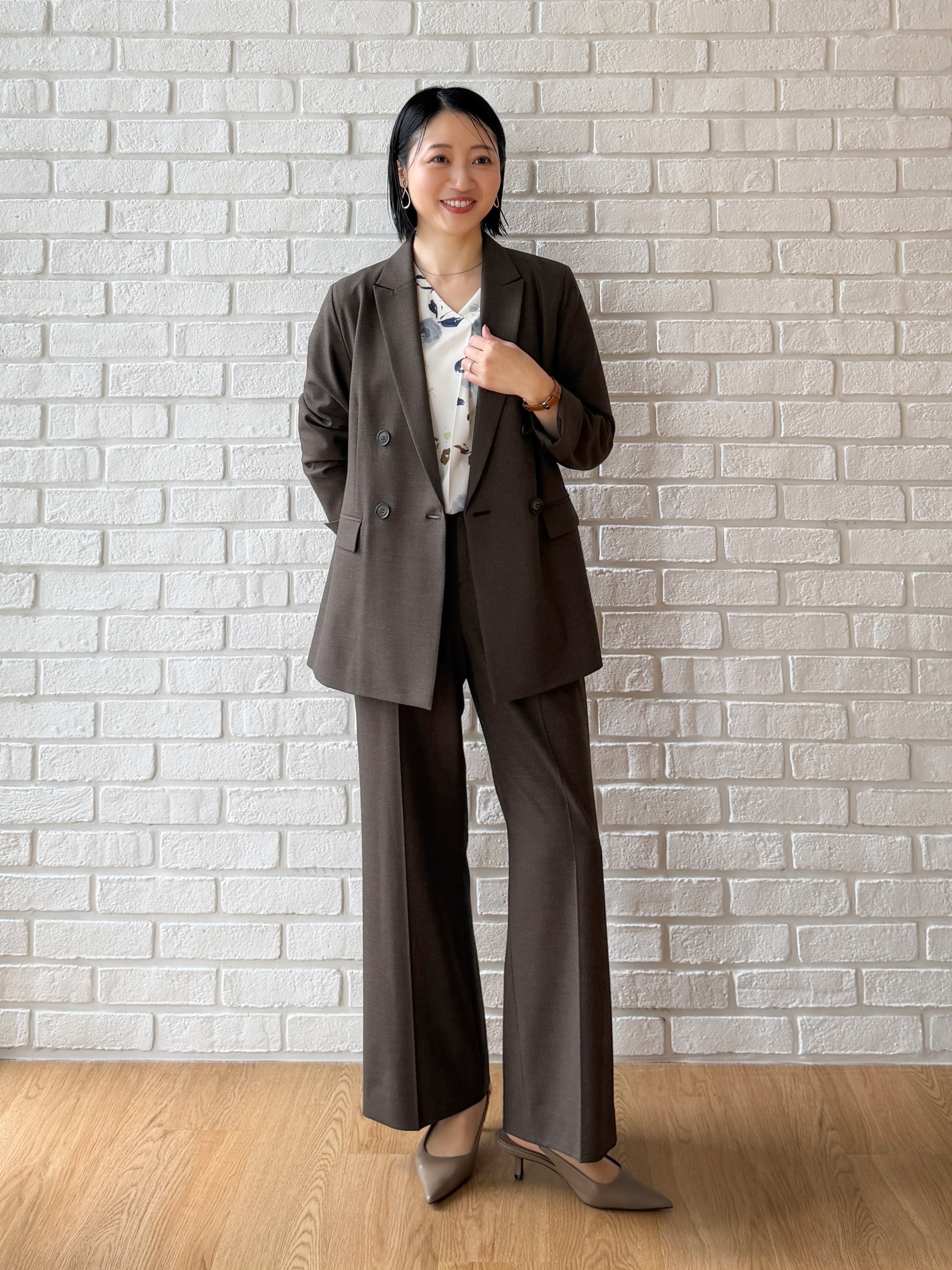 shihoさんの「INDIVI｜【洗濯機OK／ストレッチ◎】秋はじめのダブルジャケット」を使ったコーディネート