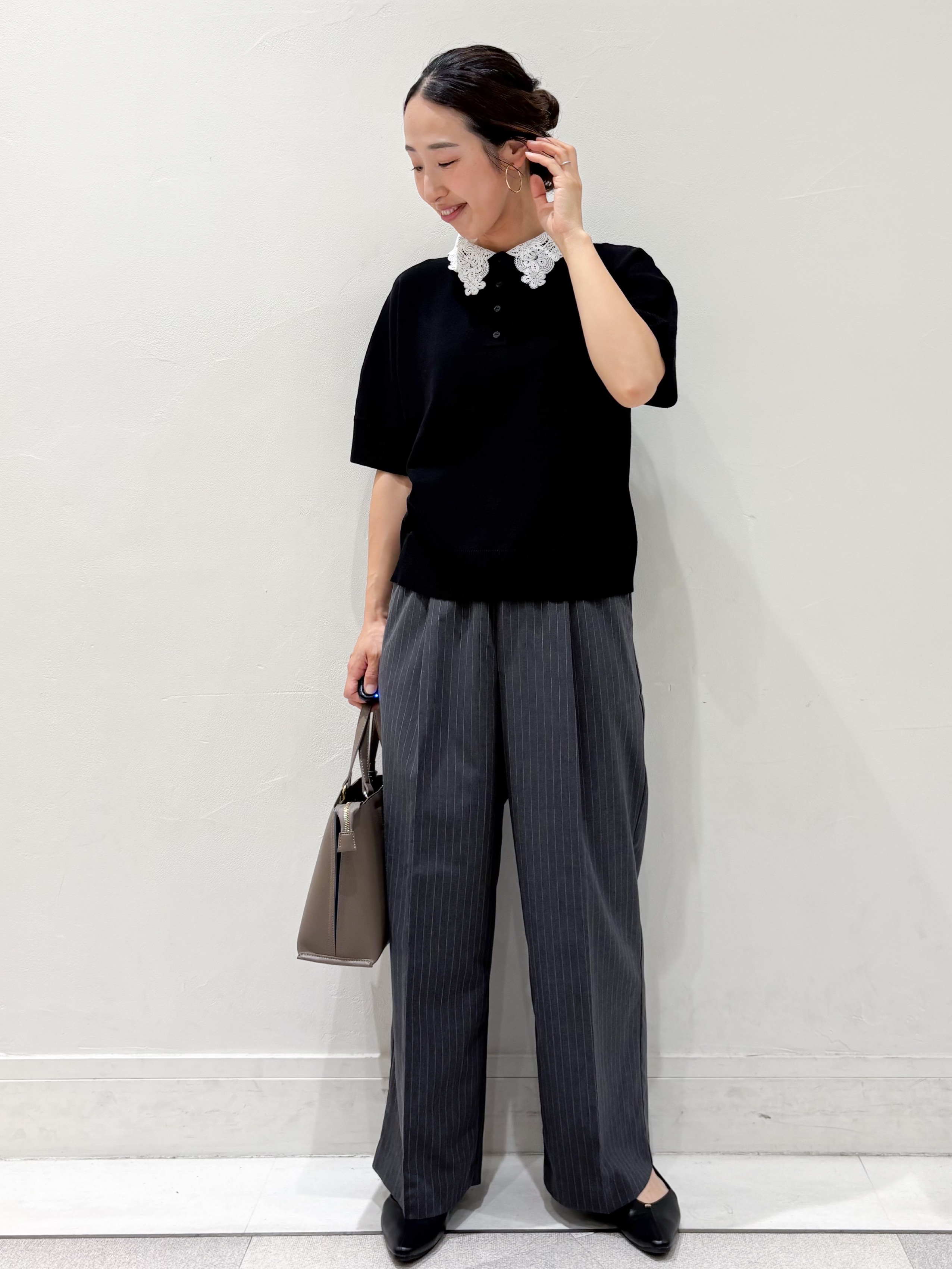 ちえさんの「OPAQUE.CLIP｜2WAY衿ドッキングニット《洗濯機OK》」を使ったコーディネート