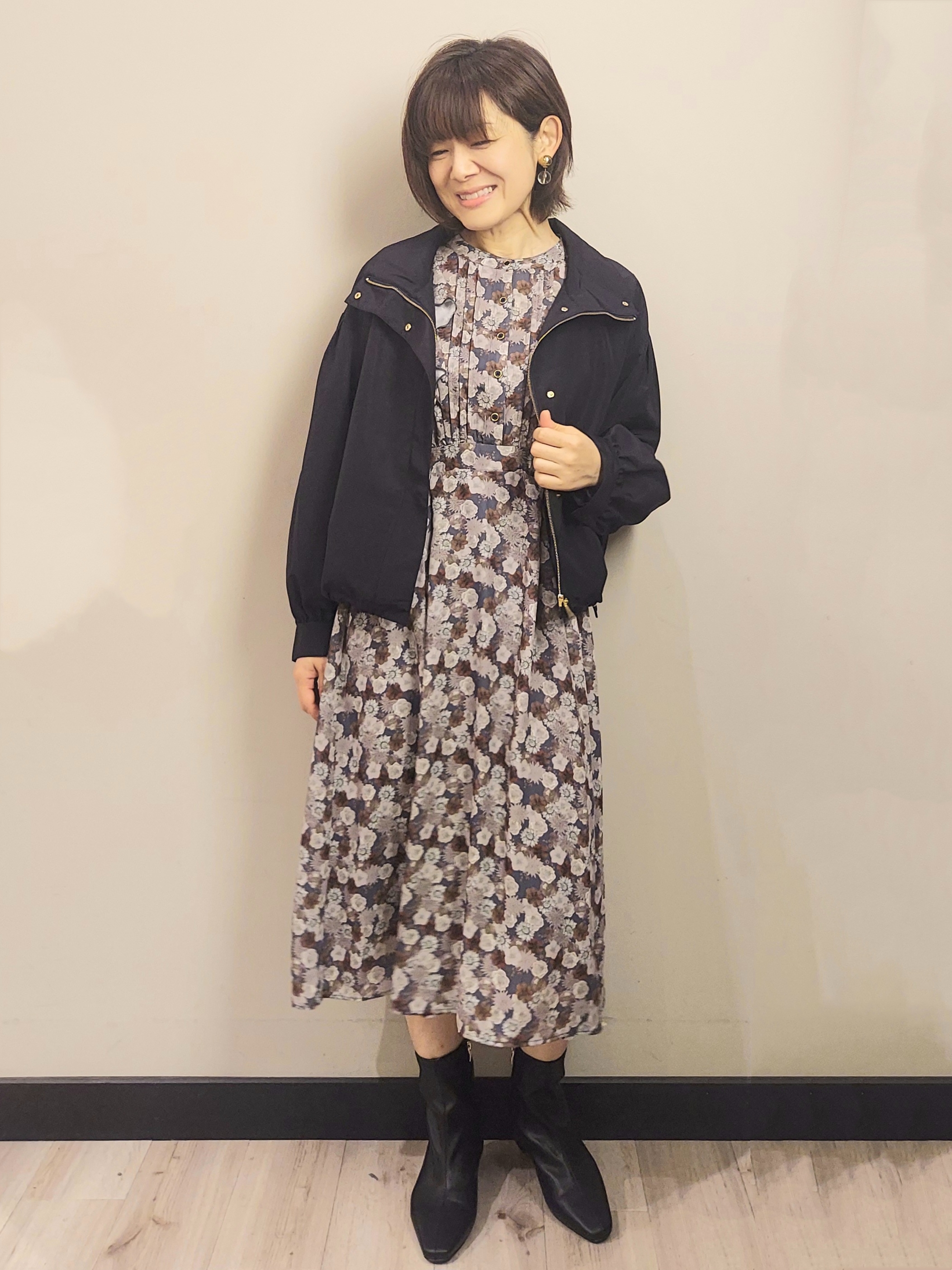 MAKIさんの「index｜【防シワ】スタンドパフブルゾン《洗濯機OK》」を使ったコーディネート